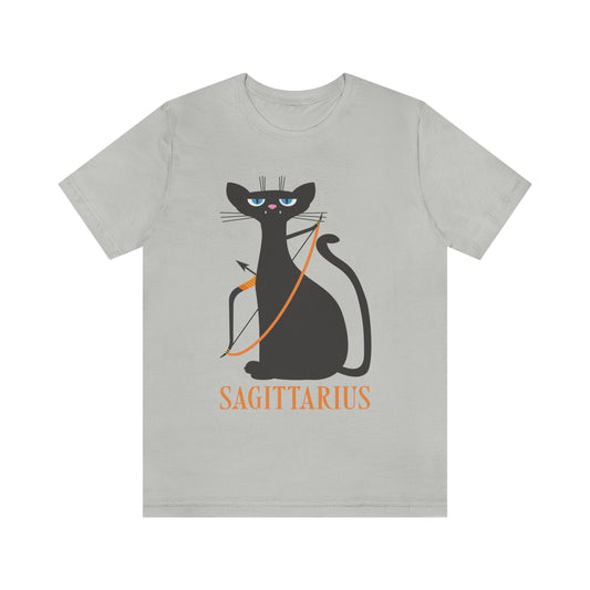 Sagittarius Cat Zodiac Sign Unisex Jersey Short Sleeve T-Shirt Ichaku [Perfect Gifts Selection]