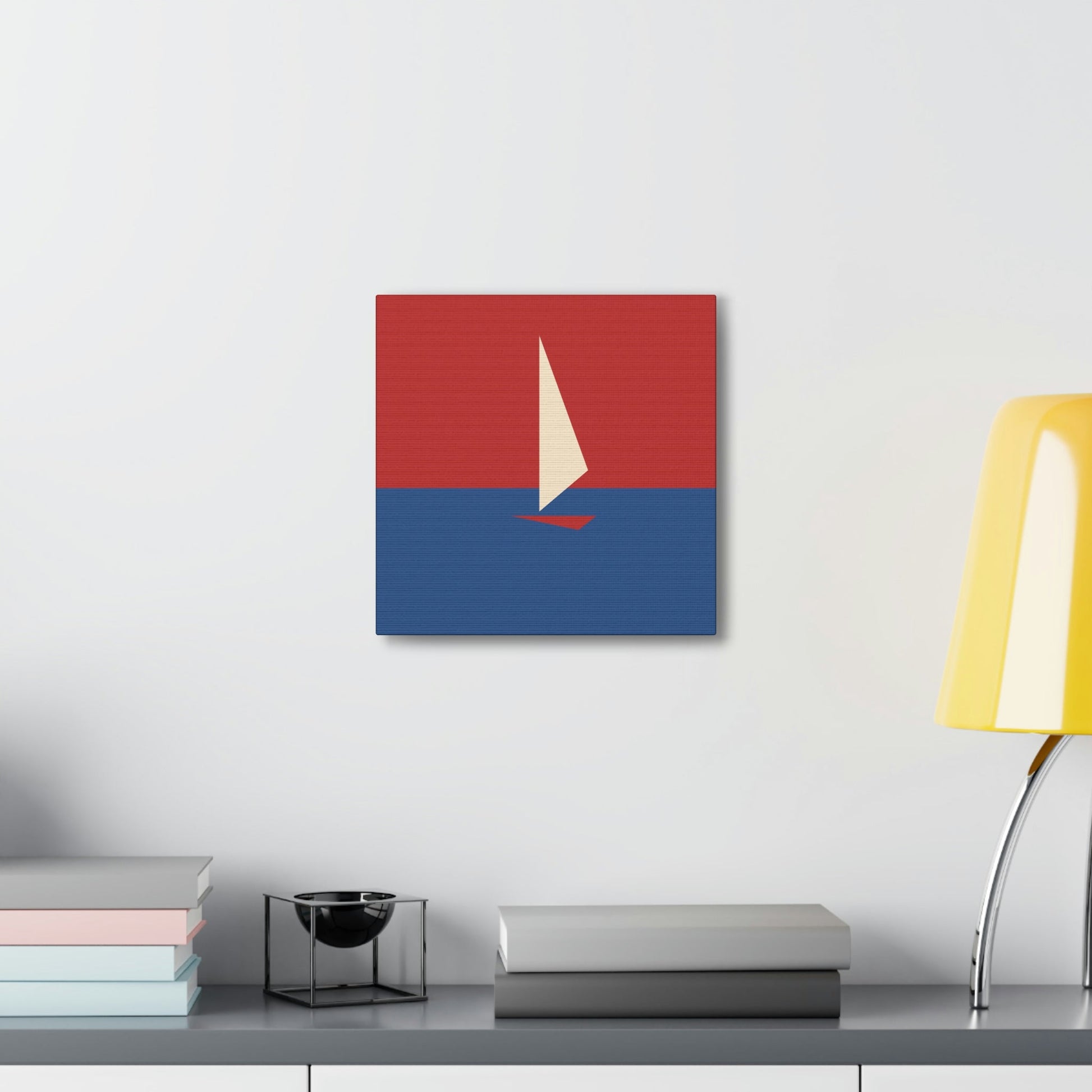 Sailboat Sea Minimalist Abstract Aesthetic Classic Art Canvas Gallery Wraps Ichaku [Perfect Gifts Selection]