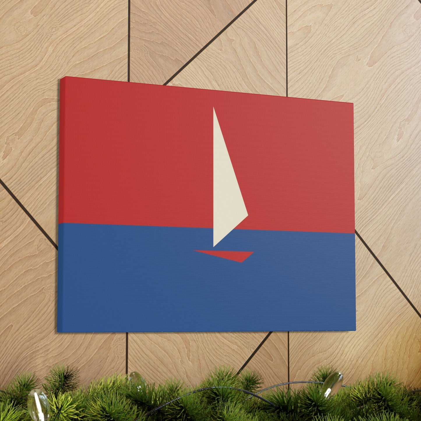 Sailboat Sea Minimalist Abstract Aesthetic Classic Art Canvas Gallery Wraps Ichaku [Perfect Gifts Selection]