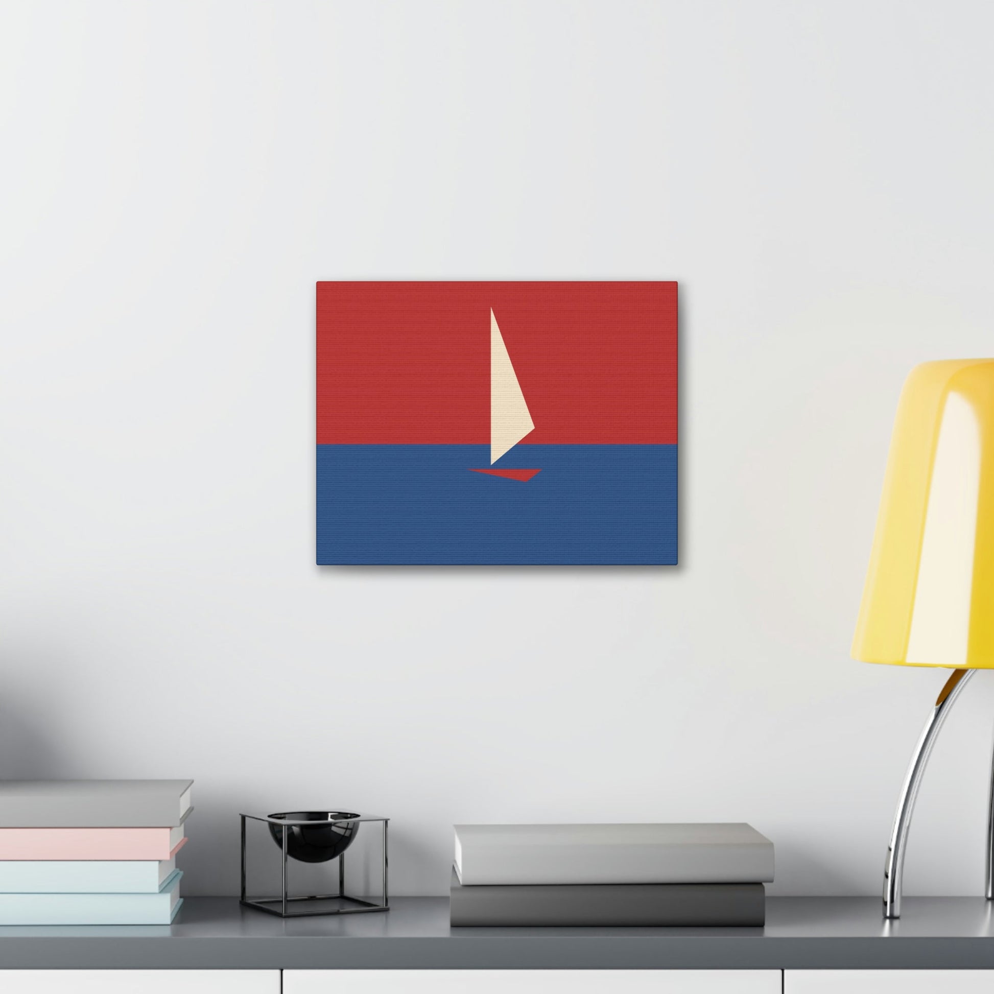 Sailboat Sea Minimalist Abstract Aesthetic Classic Art Canvas Gallery Wraps Ichaku [Perfect Gifts Selection]