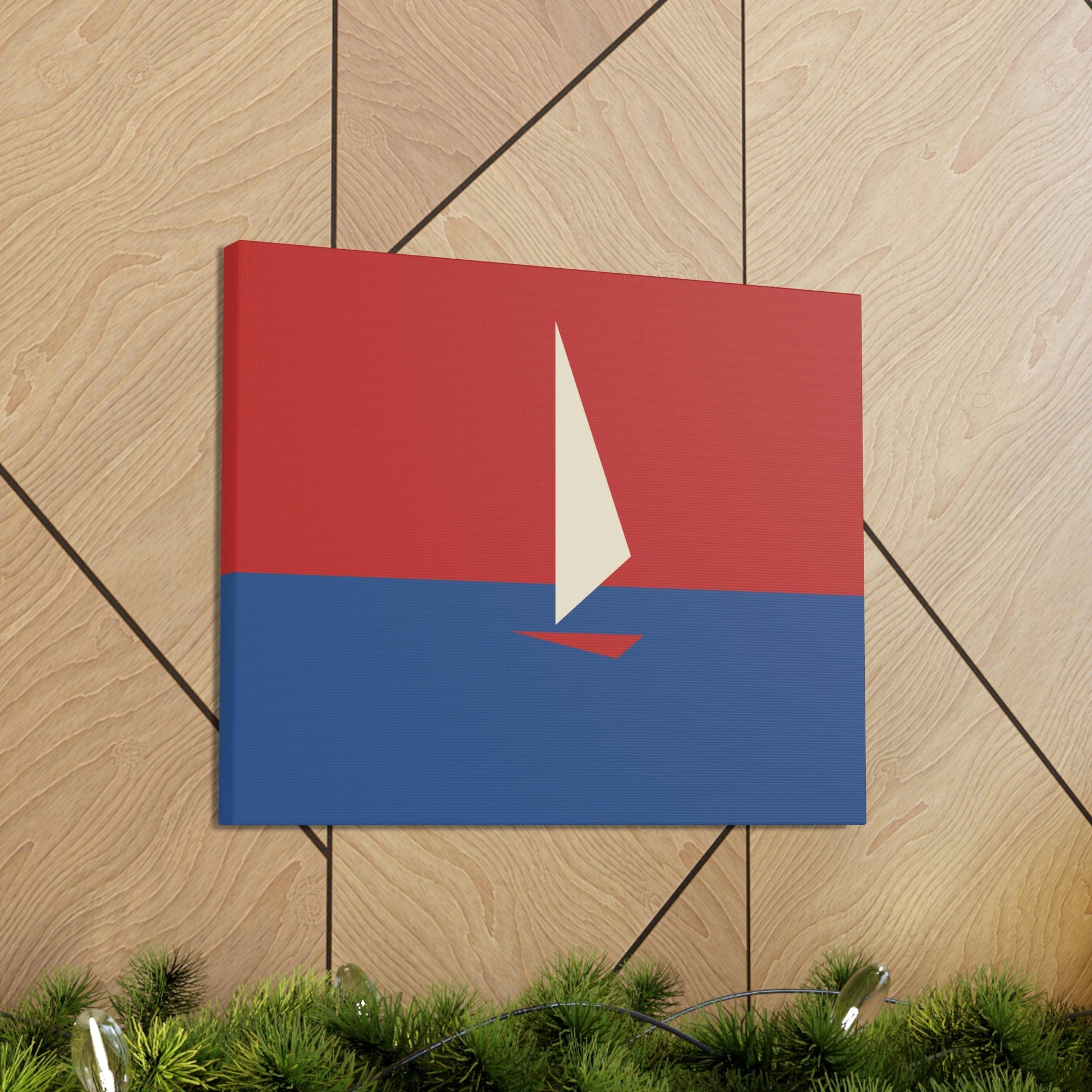 Sailboat Sea Minimalist Abstract Aesthetic Classic Art Canvas Gallery Wraps Ichaku [Perfect Gifts Selection]