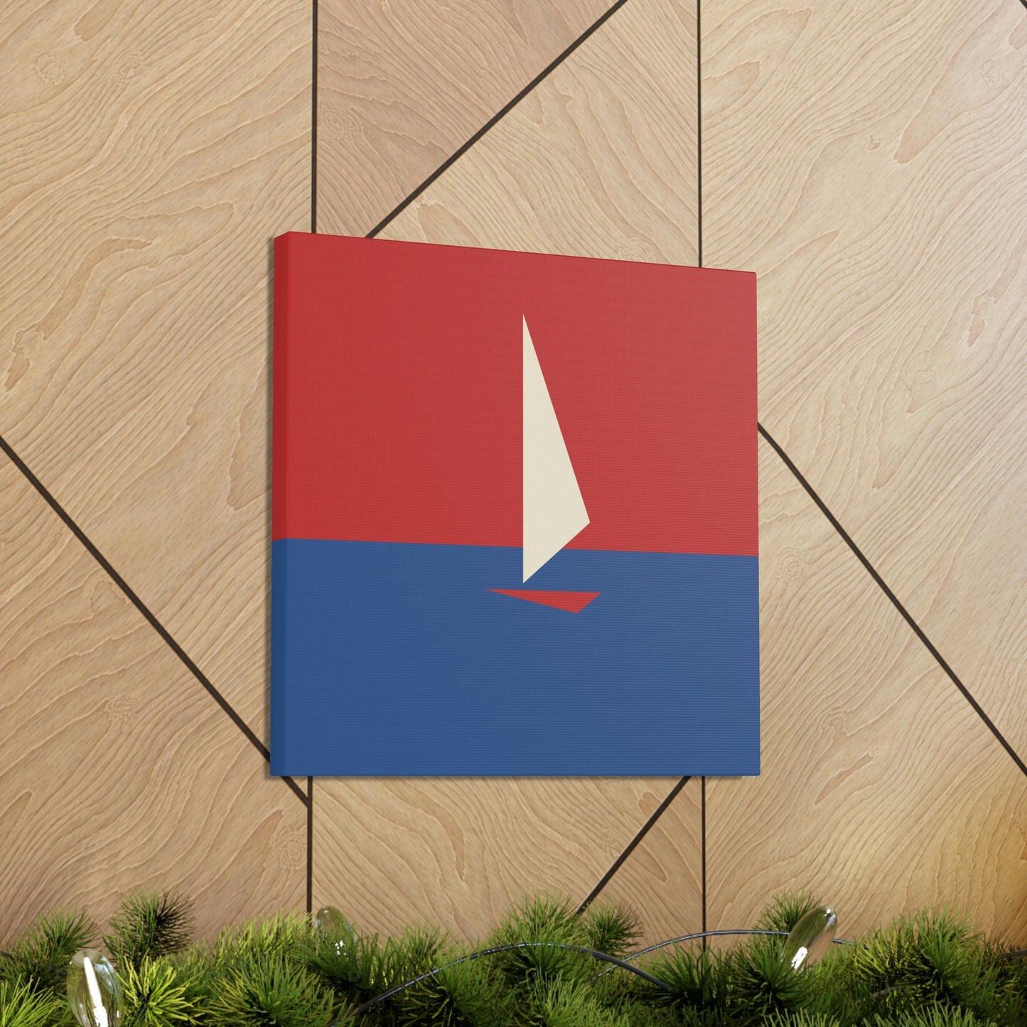 Sailboat Sea Minimalist Abstract Aesthetic Classic Art Canvas Gallery Wraps Ichaku [Perfect Gifts Selection]