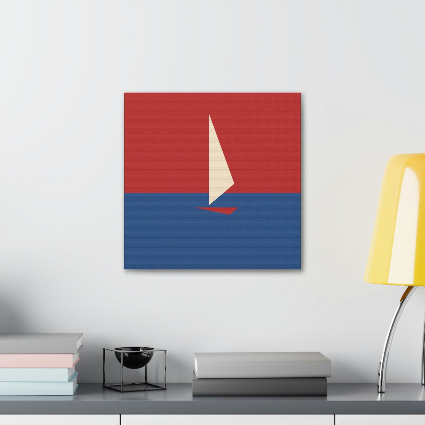 Sailboat Sea Minimalist Abstract Aesthetic Classic Art Canvas Gallery Wraps Ichaku [Perfect Gifts Selection]