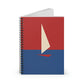 Sailboat Sea Minimalist Abstract Art Spiral Notebook - Ruled Line Ichaku [Perfect Gifts Selection]