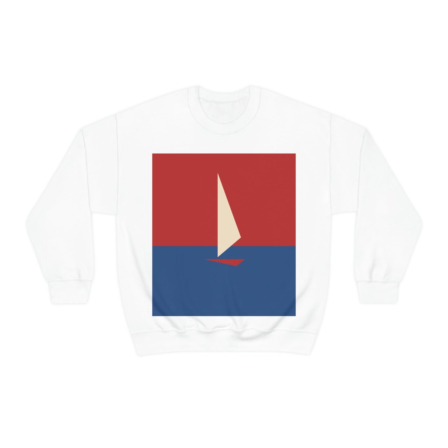 Sailboat Sea Minimalist Abstract Art Unisex Heavy Blend™ Crewneck Sweatshirt Ichaku [Perfect Gifts Selection]