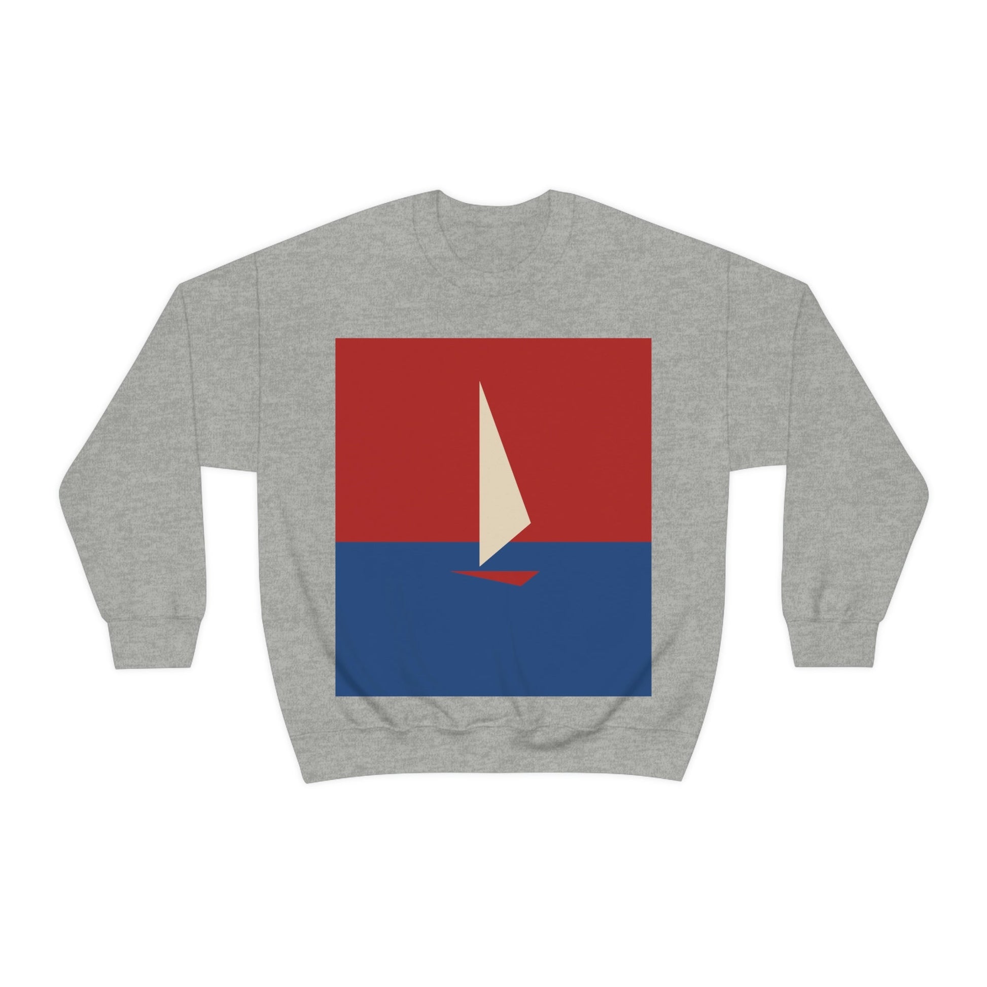 Sailboat Sea Minimalist Abstract Art Unisex Heavy Blend™ Crewneck Sweatshirt Ichaku [Perfect Gifts Selection]