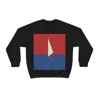 Sailboat Sea Minimalist Abstract Art Unisex Heavy Blend™ Crewneck Sweatshirt Ichaku [Perfect Gifts Selection]