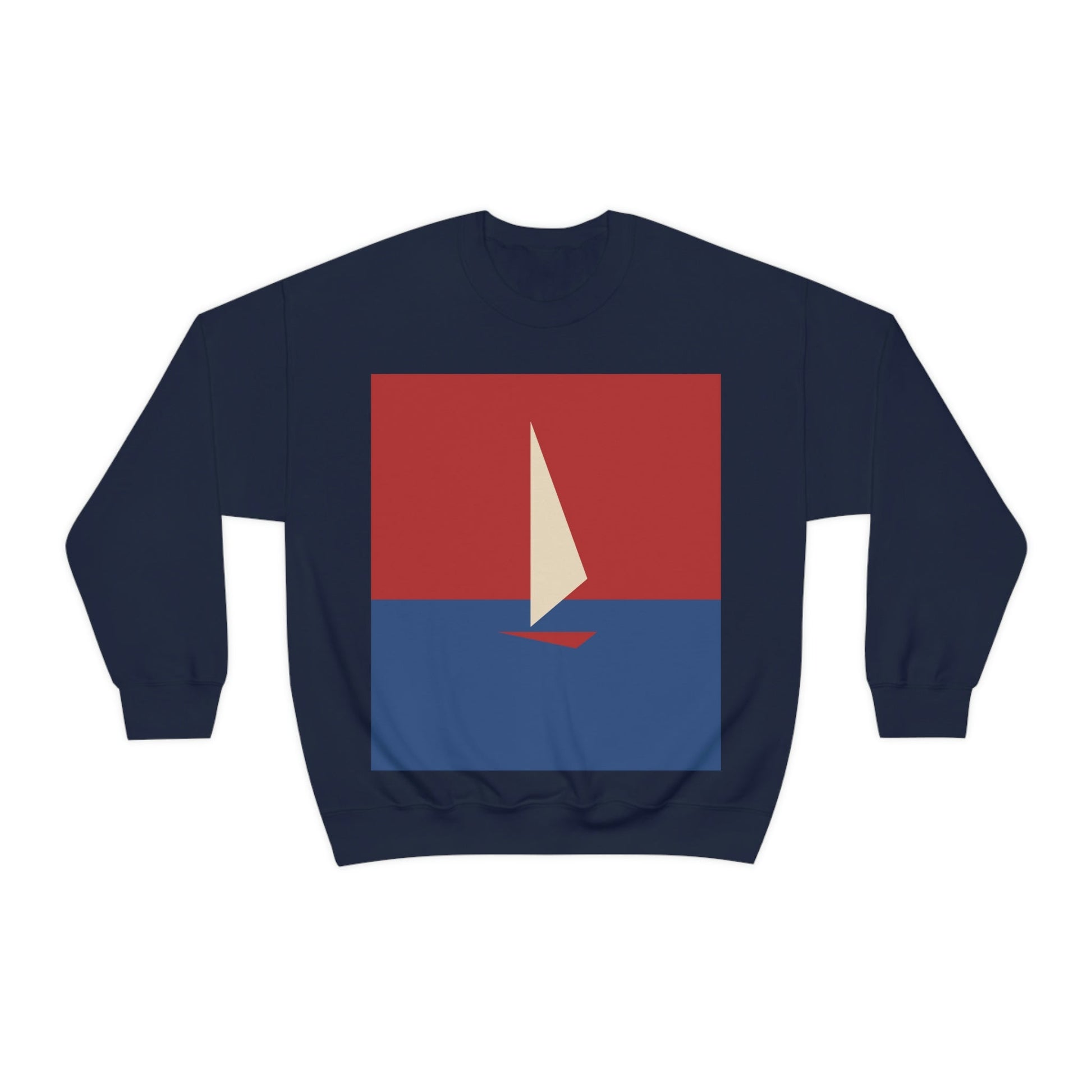 Sailboat Sea Minimalist Abstract Art Unisex Heavy Blend™ Crewneck Sweatshirt Ichaku [Perfect Gifts Selection]