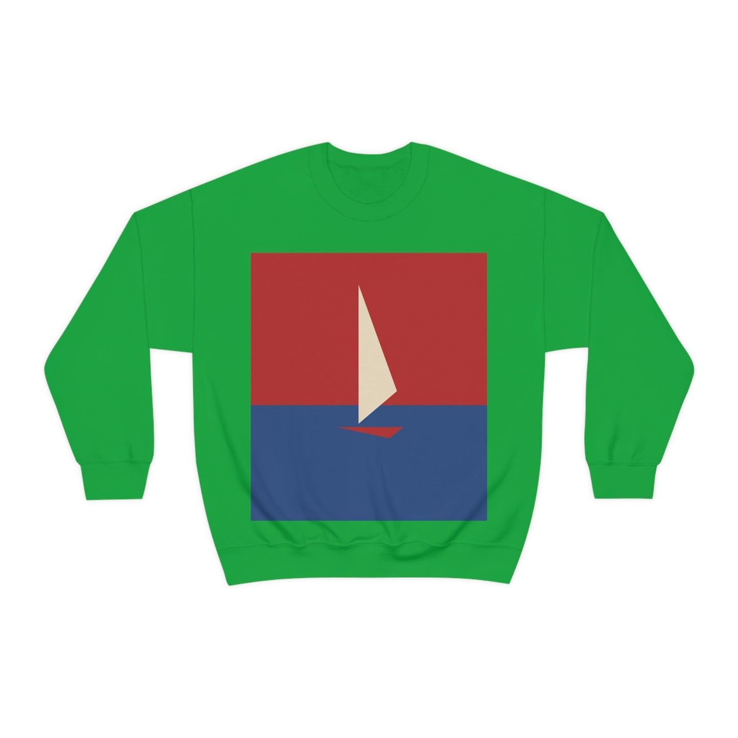 Sailboat Sea Minimalist Abstract Art Unisex Heavy Blend™ Crewneck Sweatshirt Ichaku [Perfect Gifts Selection]