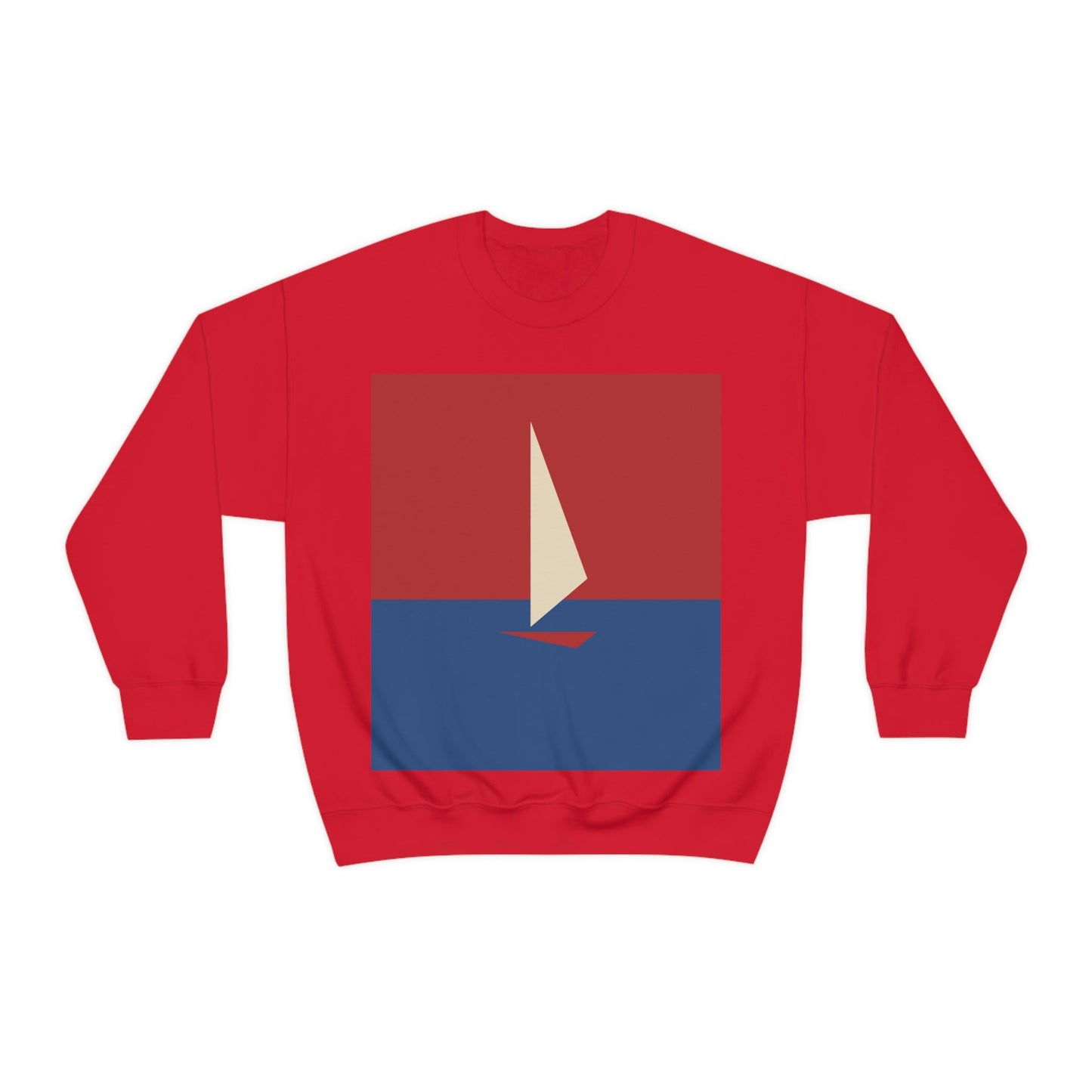 Sailboat Sea Minimalist Abstract Art Unisex Heavy Blend™ Crewneck Sweatshirt Ichaku [Perfect Gifts Selection]