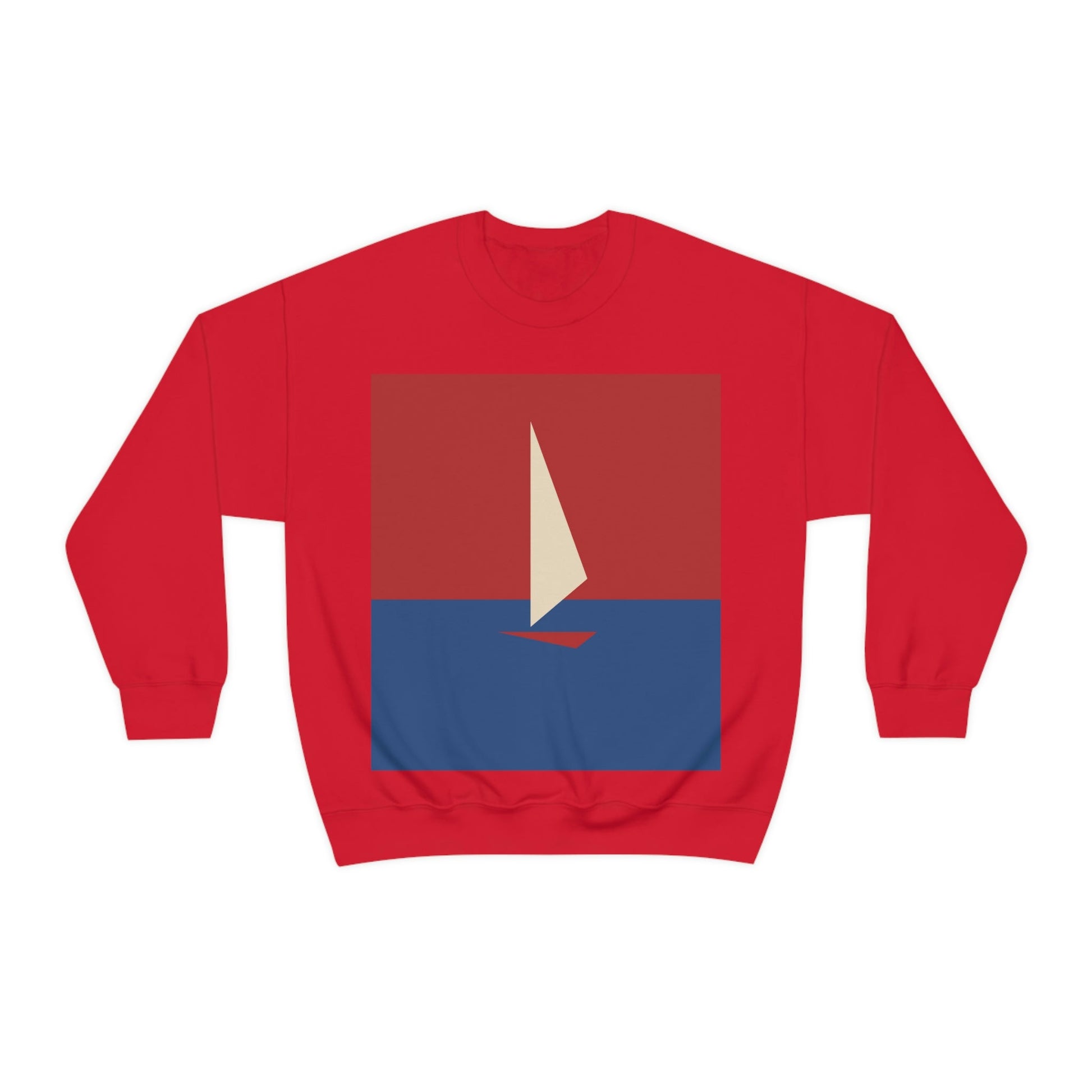 Sailboat Sea Minimalist Abstract Art Unisex Heavy Blend™ Crewneck Sweatshirt Ichaku [Perfect Gifts Selection]