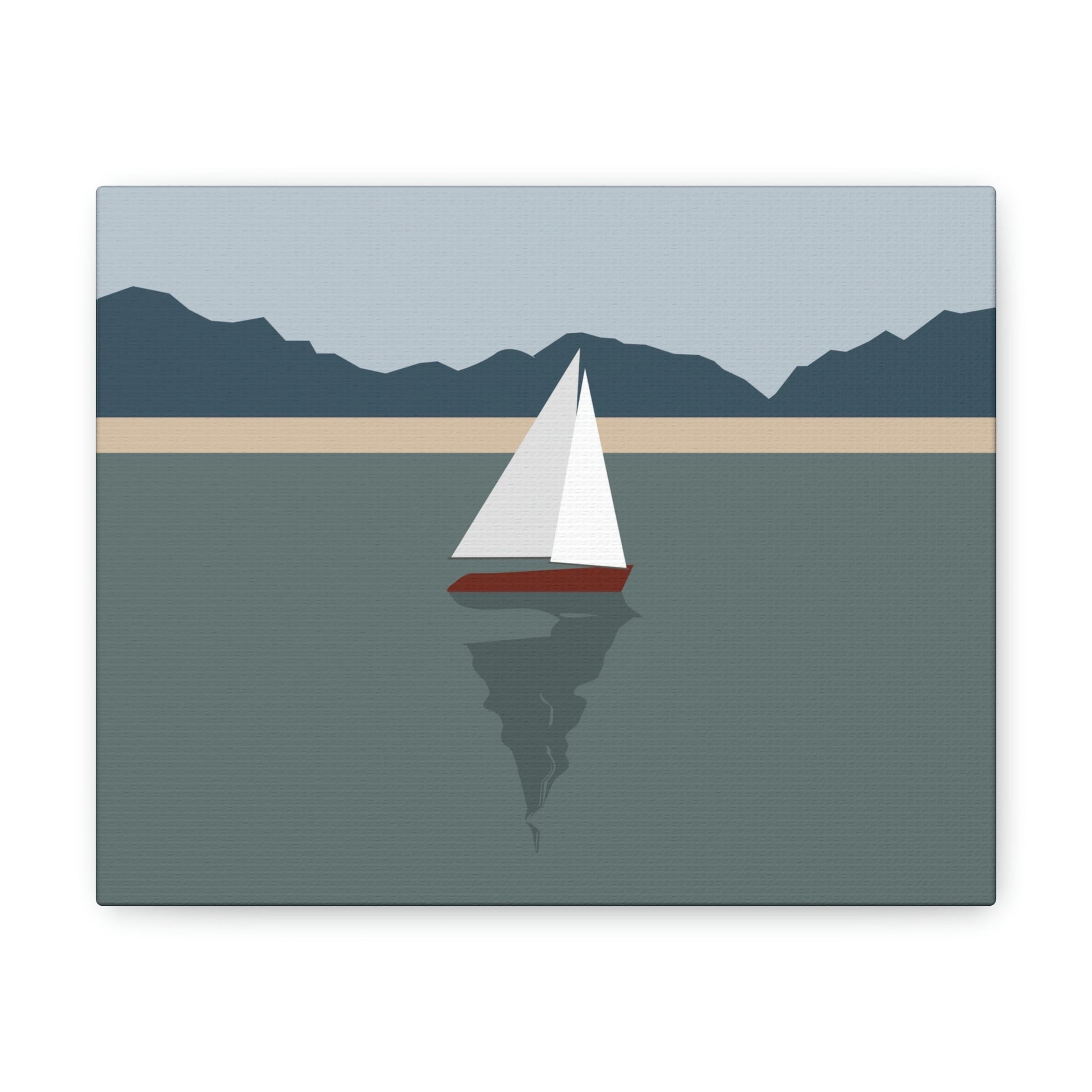 Sailboat Yacht Summertime Sea View Minimal Nature Aesthetic Classic Art Canvas Gallery Wraps Ichaku [Perfect Gifts Selection]