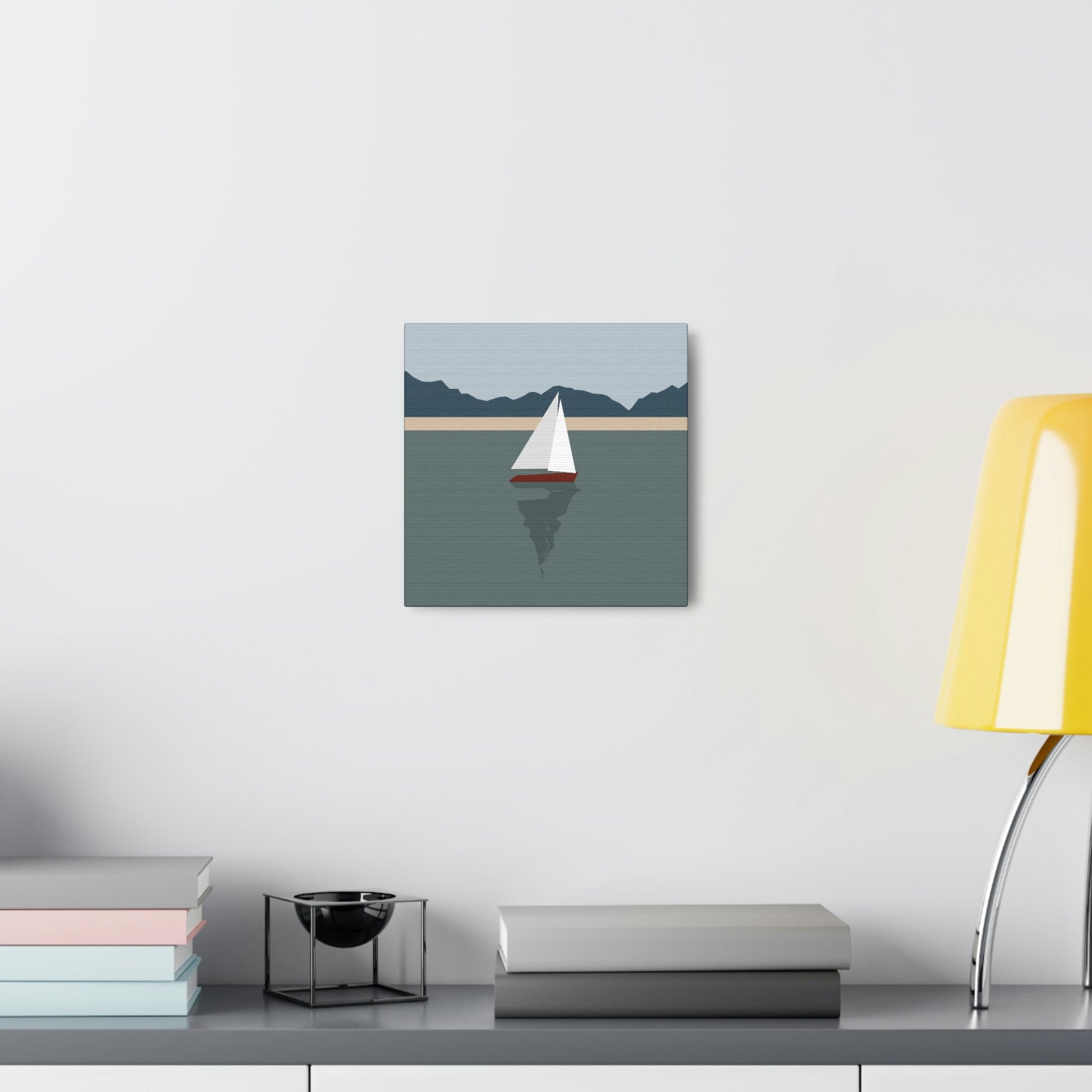 Sailboat Yacht Summertime Sea View Minimal Nature Aesthetic Classic Art Canvas Gallery Wraps Ichaku [Perfect Gifts Selection]