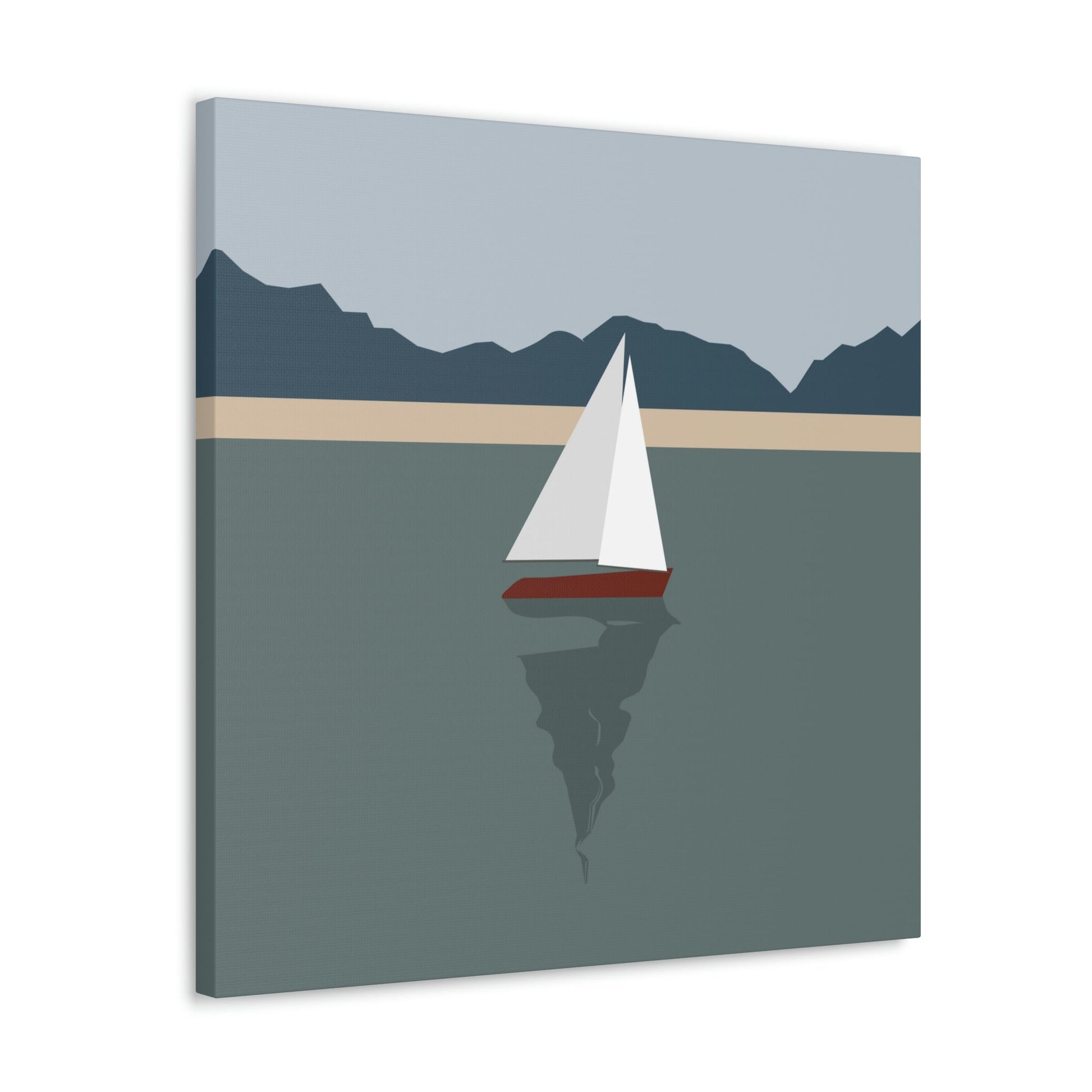 Sailboat Yacht Summertime Sea View Minimal Nature Aesthetic Classic Art Canvas Gallery Wraps Ichaku [Perfect Gifts Selection]