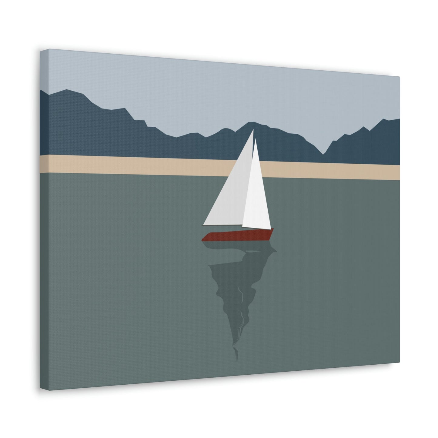 Sailboat Yacht Summertime Sea View Minimal Nature Aesthetic Classic Art Canvas Gallery Wraps Ichaku [Perfect Gifts Selection]