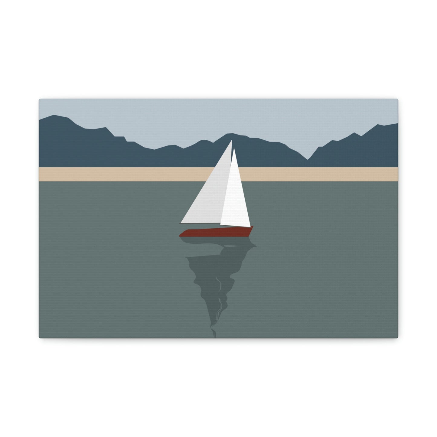 Sailboat Yacht Summertime Sea View Minimal Nature Aesthetic Classic Art Canvas Gallery Wraps Ichaku [Perfect Gifts Selection]