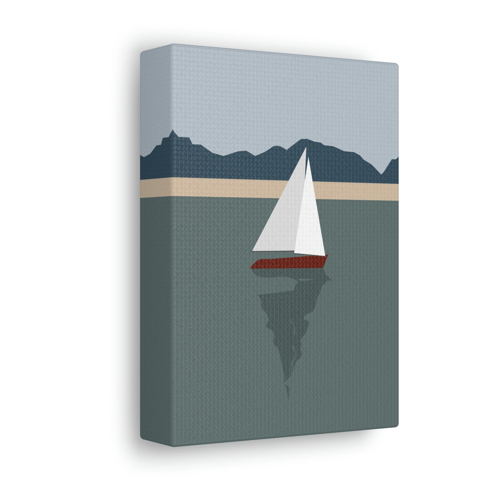 Sailboat Yacht Summertime Sea View Minimal Nature Aesthetic Classic Art Canvas Gallery Wraps Ichaku [Perfect Gifts Selection]