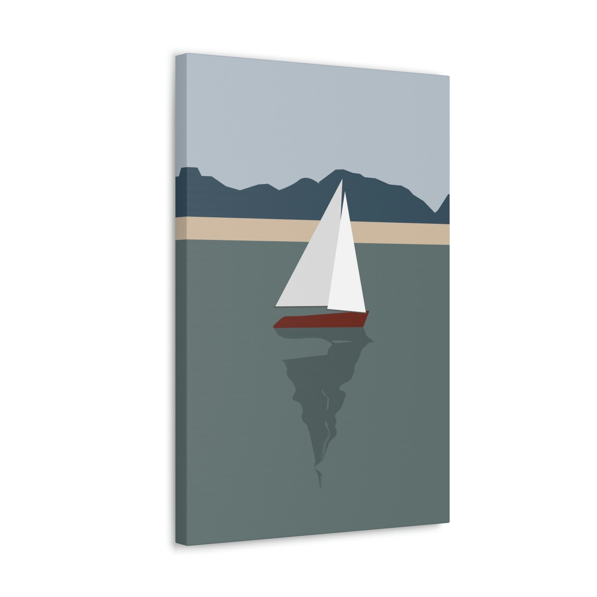 Sailboat Yacht Summertime Sea View Minimal Nature Aesthetic Classic Art Canvas Gallery Wraps Ichaku [Perfect Gifts Selection]