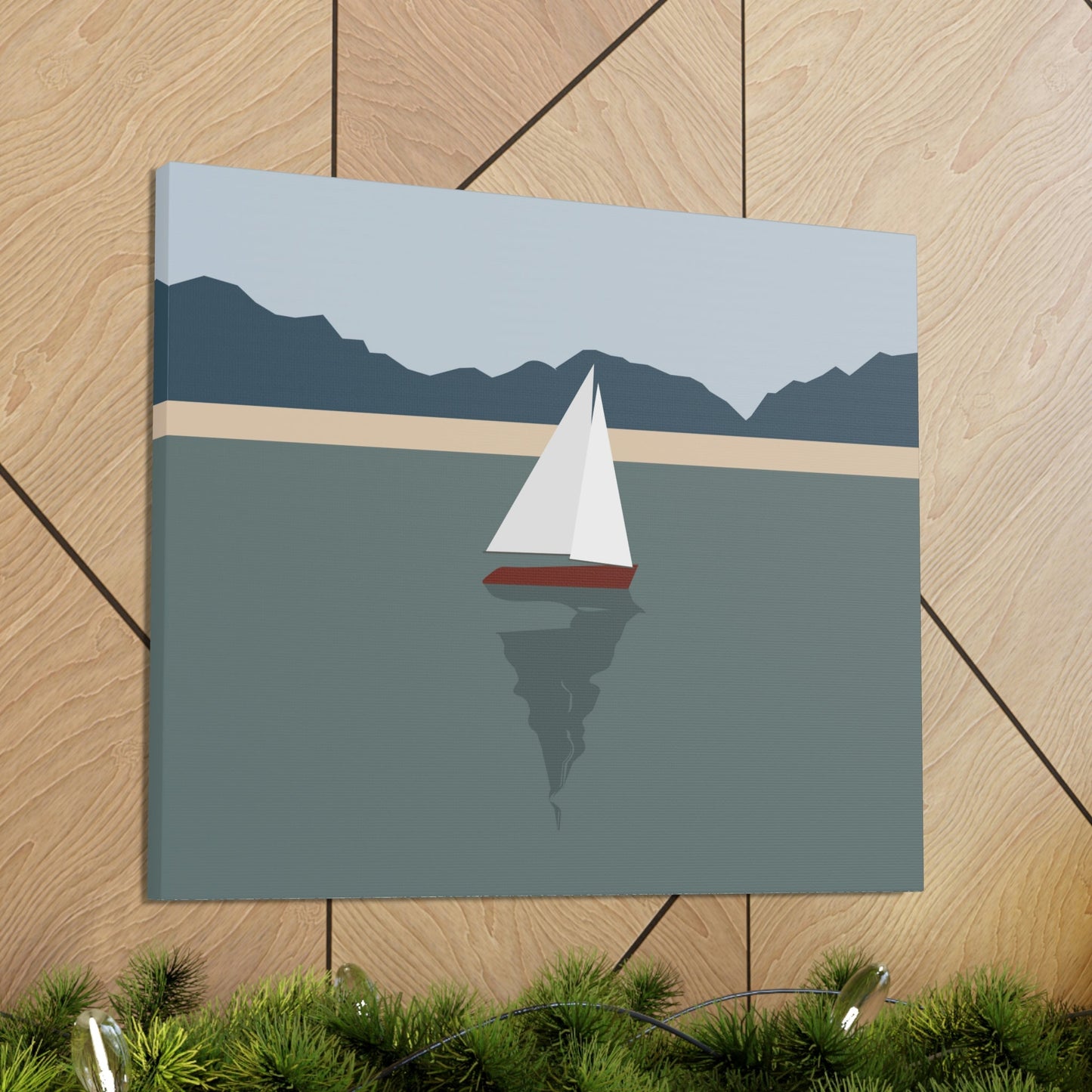 Sailboat Yacht Summertime Sea View Minimal Nature Aesthetic Classic Art Canvas Gallery Wraps Ichaku [Perfect Gifts Selection]