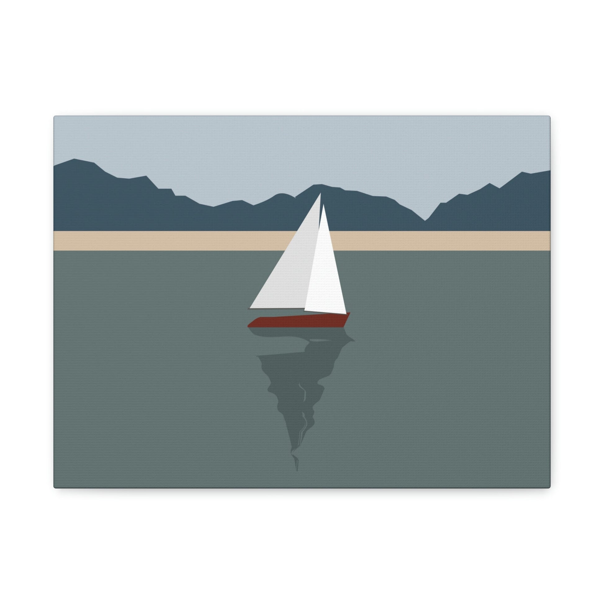 Sailboat Yacht Summertime Sea View Minimal Nature Aesthetic Classic Art Canvas Gallery Wraps Ichaku [Perfect Gifts Selection]