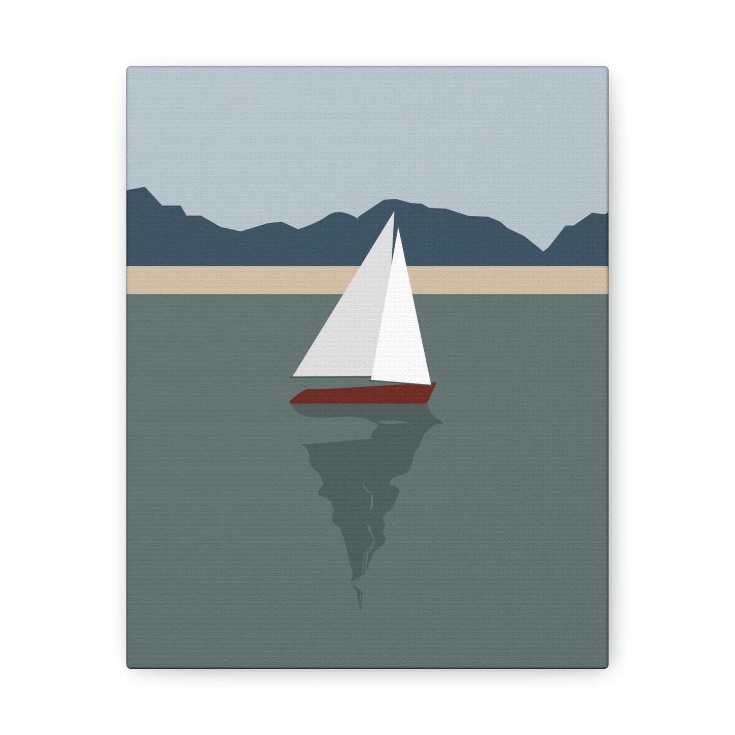 Sailboat Yacht Summertime Sea View Minimal Nature Aesthetic Classic Art Canvas Gallery Wraps Ichaku [Perfect Gifts Selection]