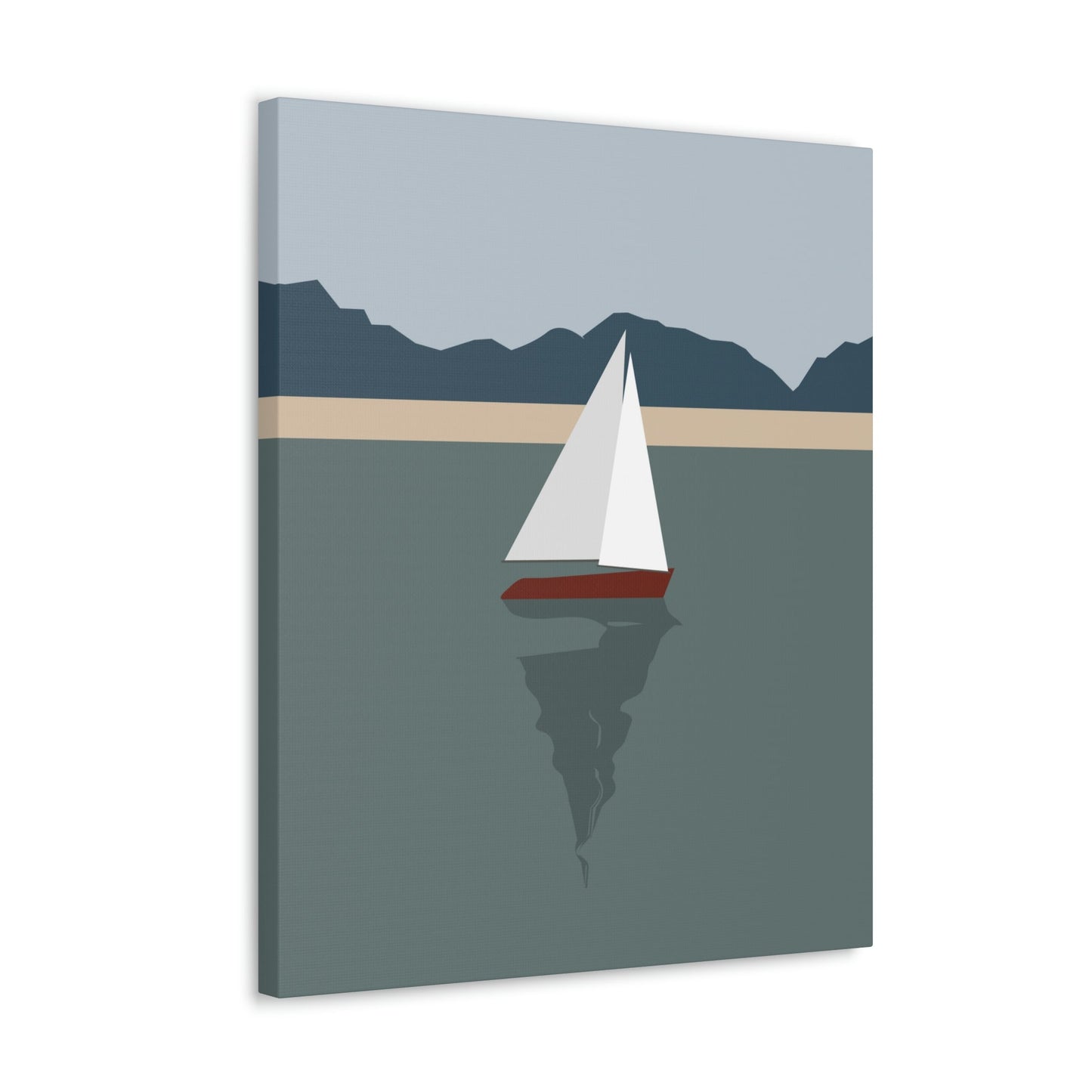 Sailboat Yacht Summertime Sea View Minimal Nature Aesthetic Classic Art Canvas Gallery Wraps Ichaku [Perfect Gifts Selection]