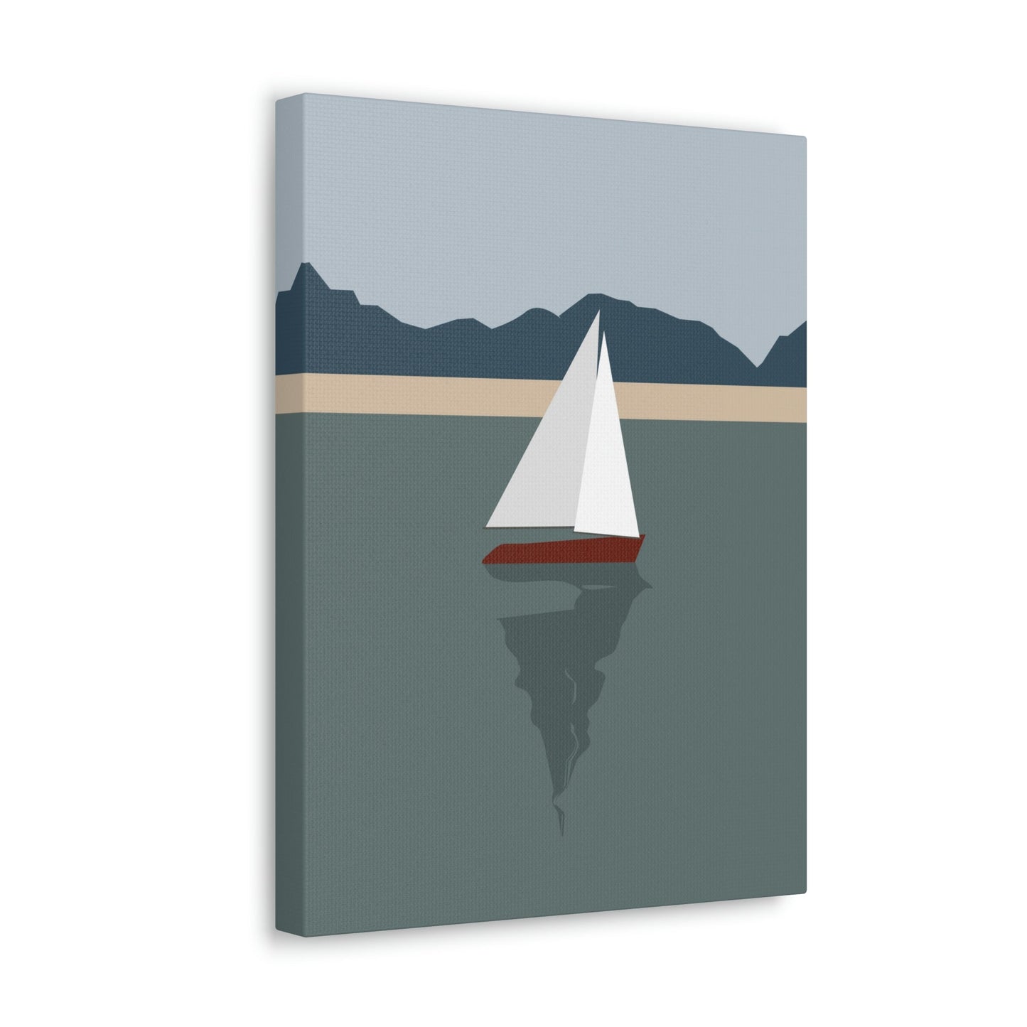 Sailboat Yacht Summertime Sea View Minimal Nature Aesthetic Classic Art Canvas Gallery Wraps Ichaku [Perfect Gifts Selection]