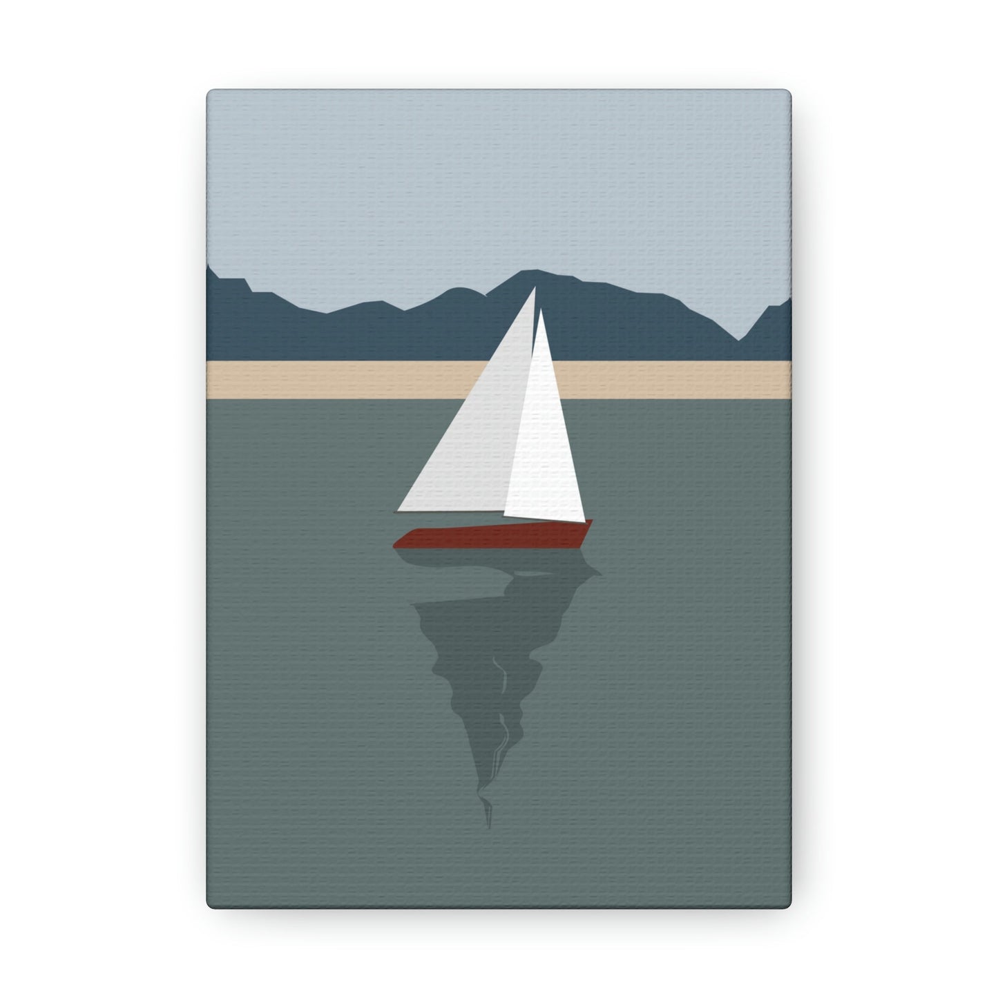 Sailboat Yacht Summertime Sea View Minimal Nature Aesthetic Classic Art Canvas Gallery Wraps Ichaku [Perfect Gifts Selection]