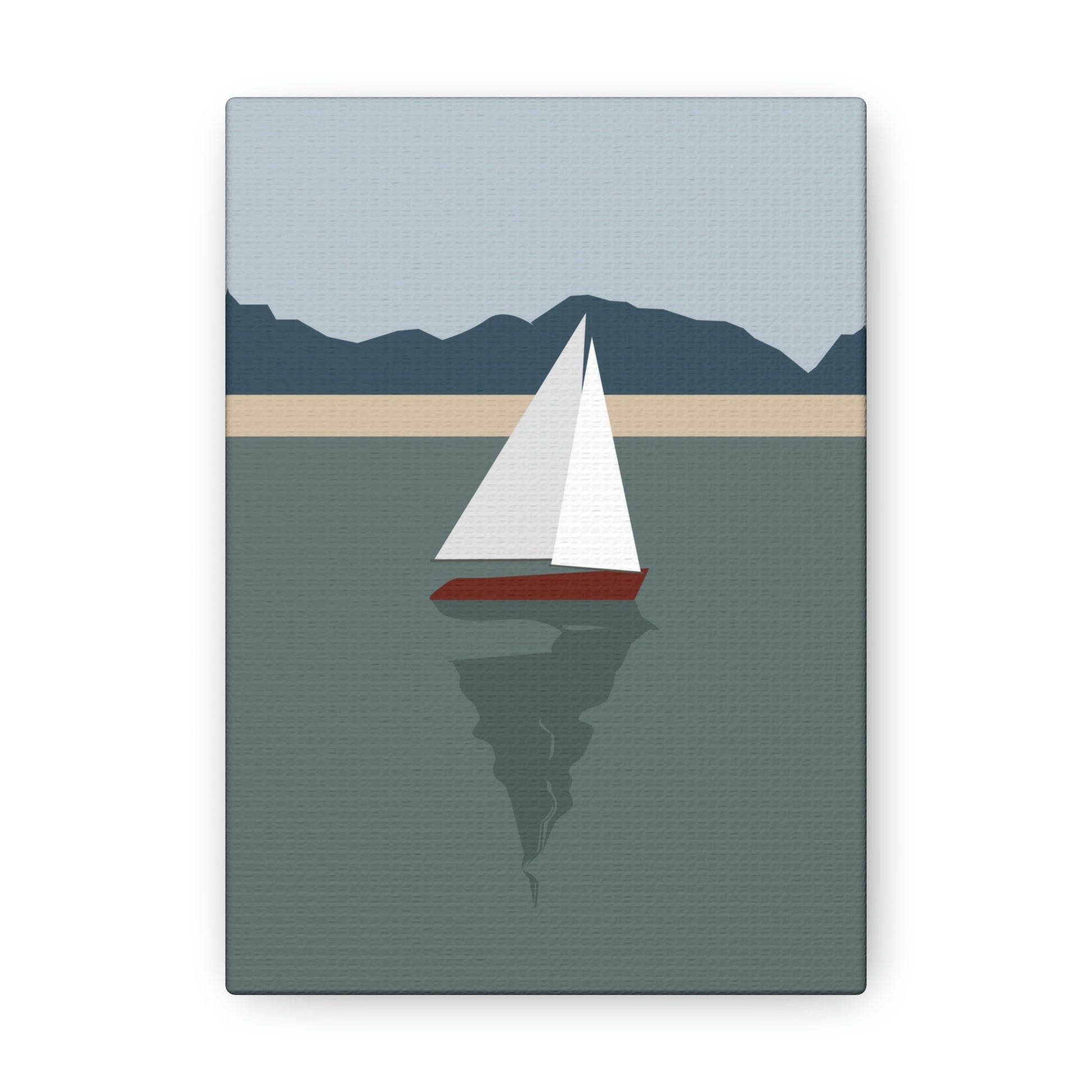 Sailboat Yacht Summertime Sea View Minimal Nature Aesthetic Classic Art Canvas Gallery Wraps Ichaku [Perfect Gifts Selection]