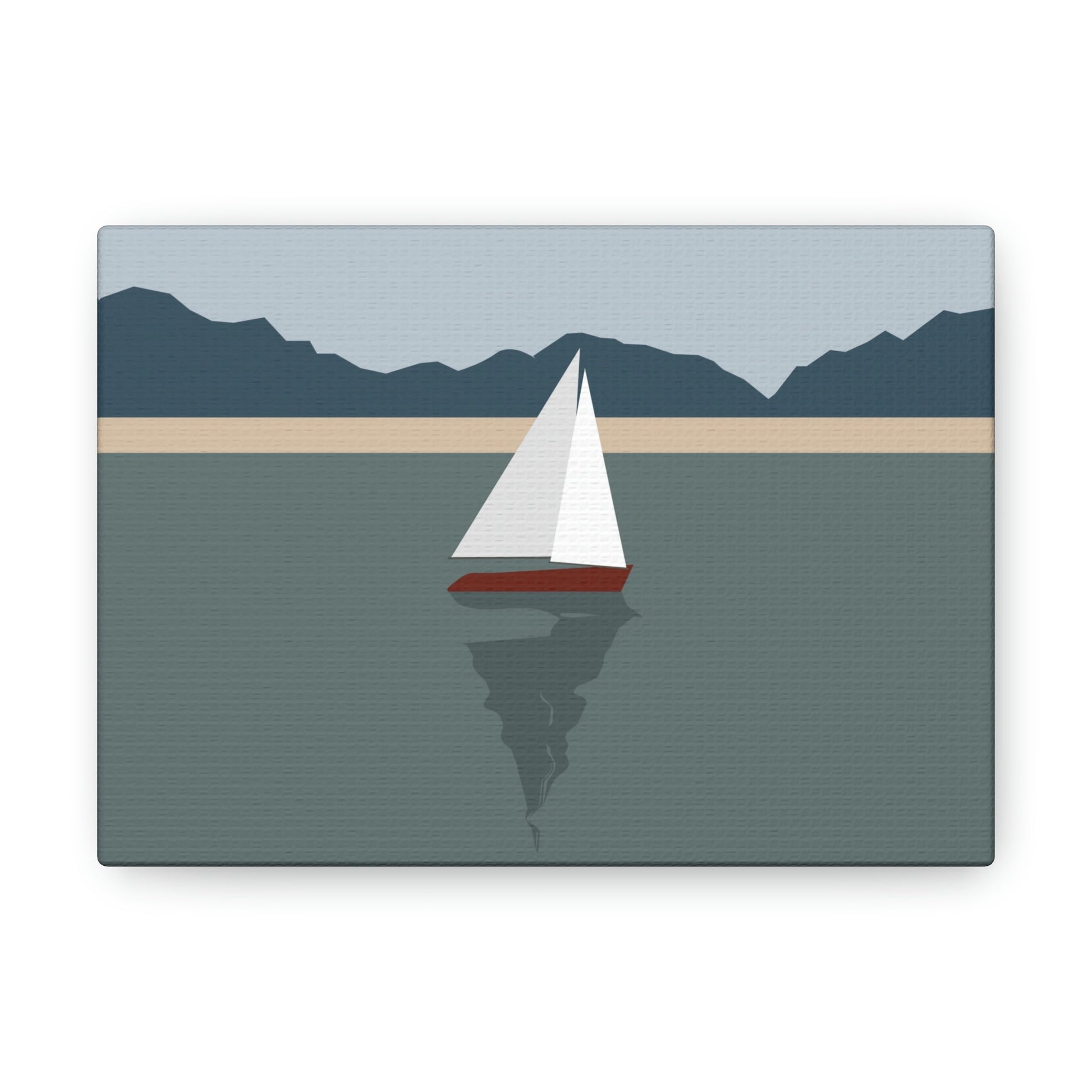 Sailboat Yacht Summertime Sea View Minimal Nature Aesthetic Classic Art Canvas Gallery Wraps Ichaku [Perfect Gifts Selection]