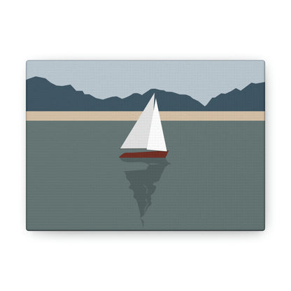 Sailboat Yacht Summertime Sea View Minimal Nature Aesthetic Classic Art Canvas Gallery Wraps Ichaku [Perfect Gifts Selection]