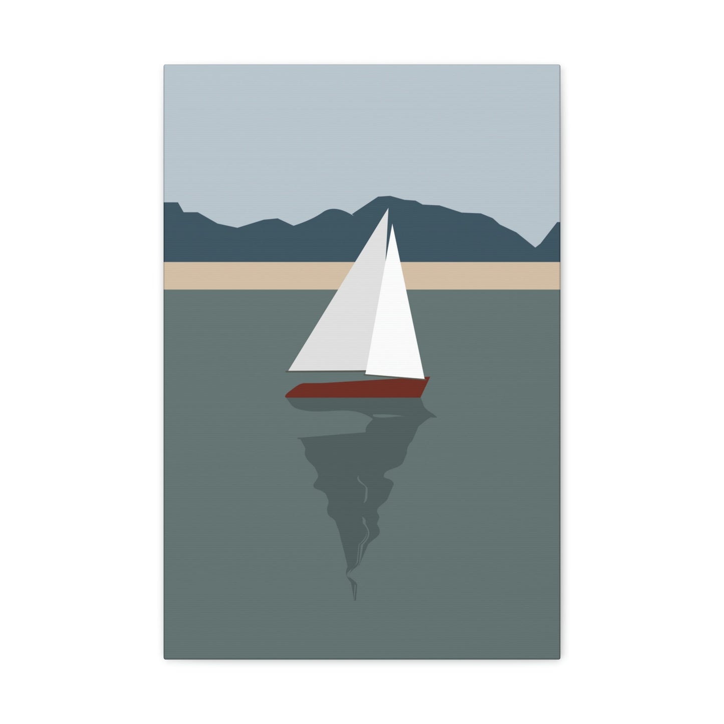 Sailboat Yacht Summertime Sea View Minimal Nature Aesthetic Classic Art Canvas Gallery Wraps Ichaku [Perfect Gifts Selection]