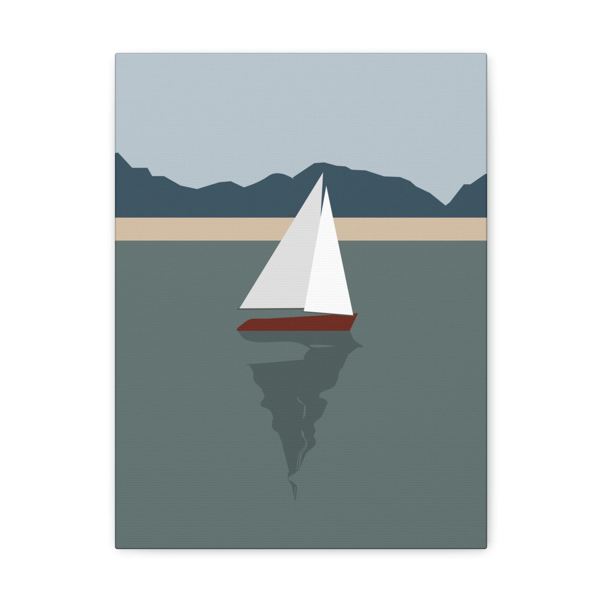 Sailboat Yacht Summertime Sea View Minimal Nature Aesthetic Classic Art Canvas Gallery Wraps Ichaku [Perfect Gifts Selection]