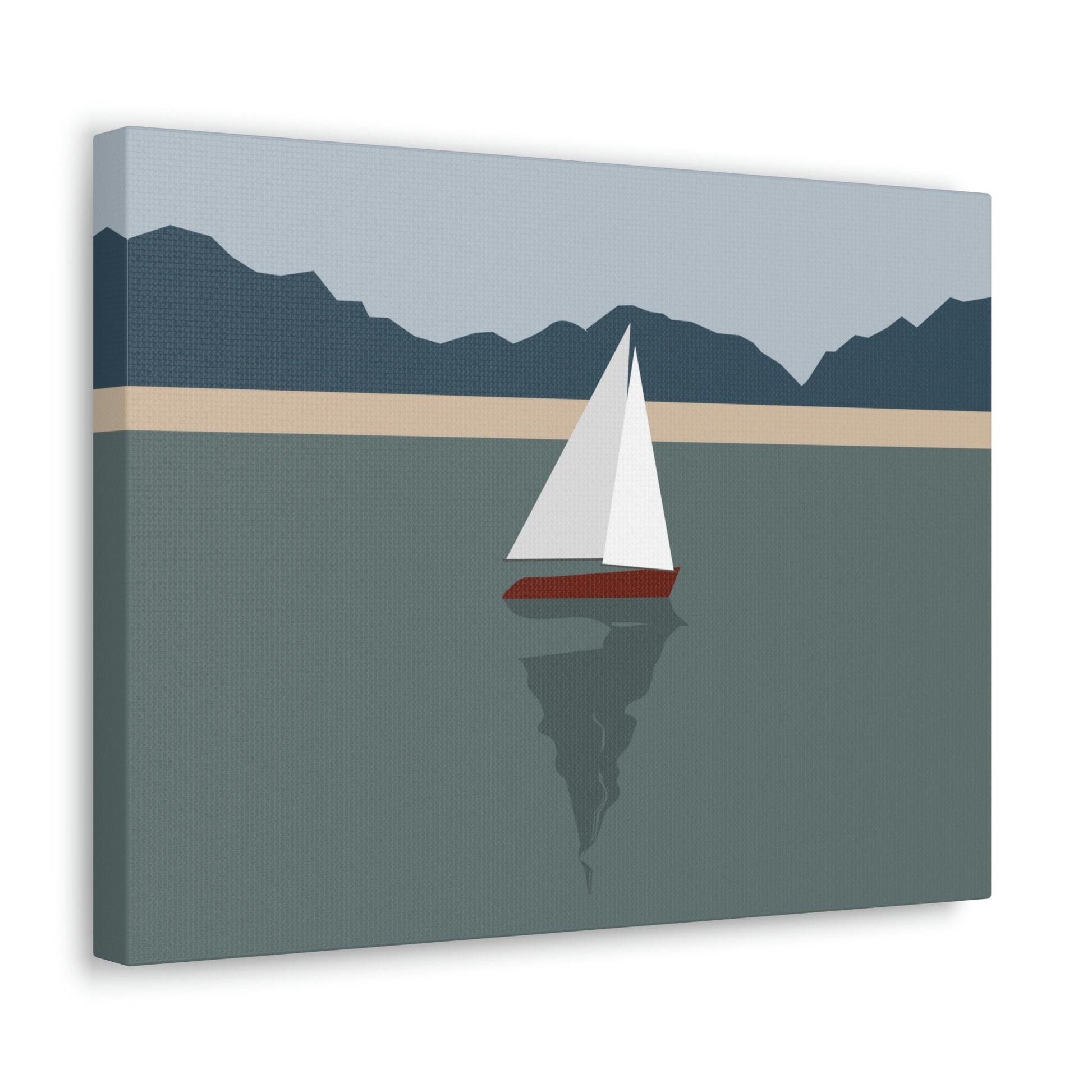 Sailboat Yacht Summertime Sea View Minimal Nature Aesthetic Classic Art Canvas Gallery Wraps Ichaku [Perfect Gifts Selection]