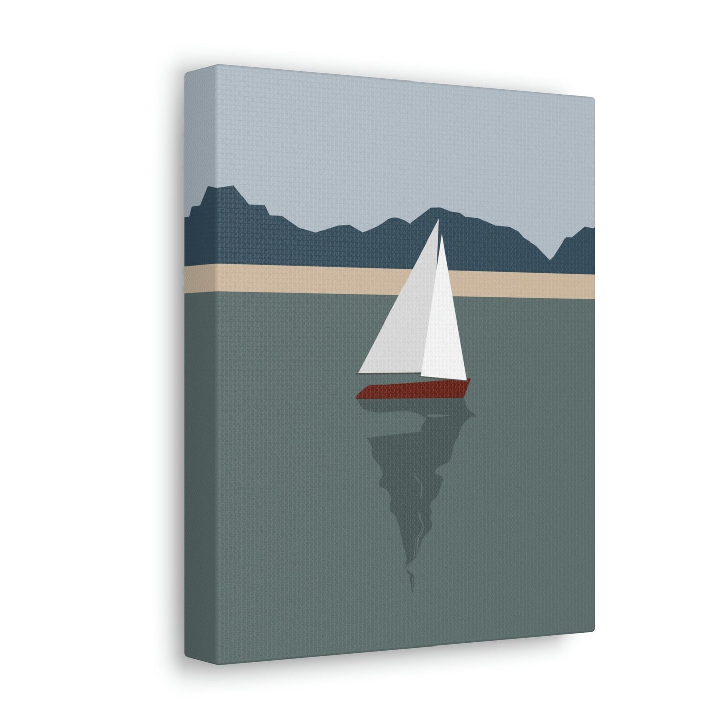 Sailboat Yacht Summertime Sea View Minimal Nature Aesthetic Classic Art Canvas Gallery Wraps Ichaku [Perfect Gifts Selection]