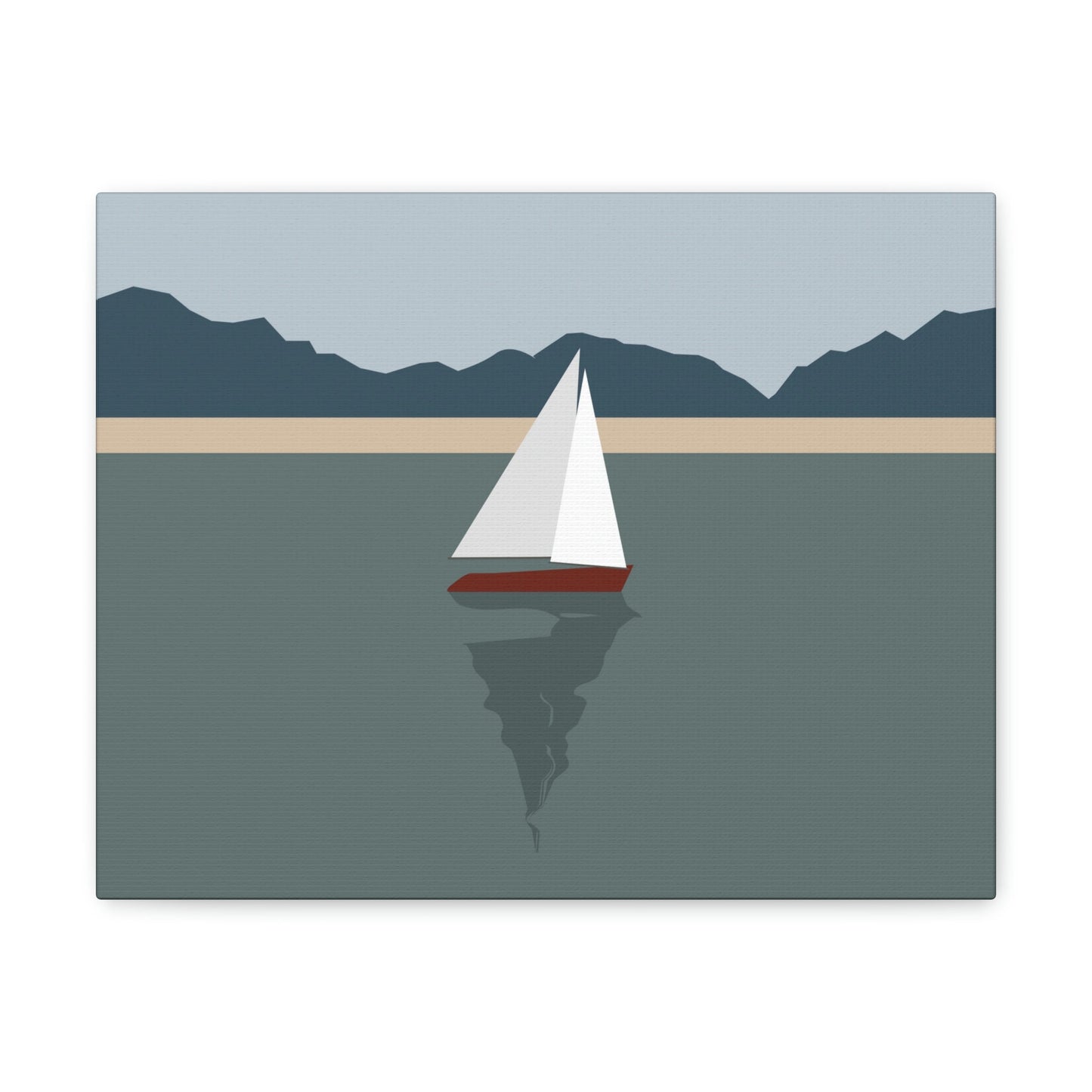 Sailboat Yacht Summertime Sea View Minimal Nature Aesthetic Classic Art Canvas Gallery Wraps Ichaku [Perfect Gifts Selection]