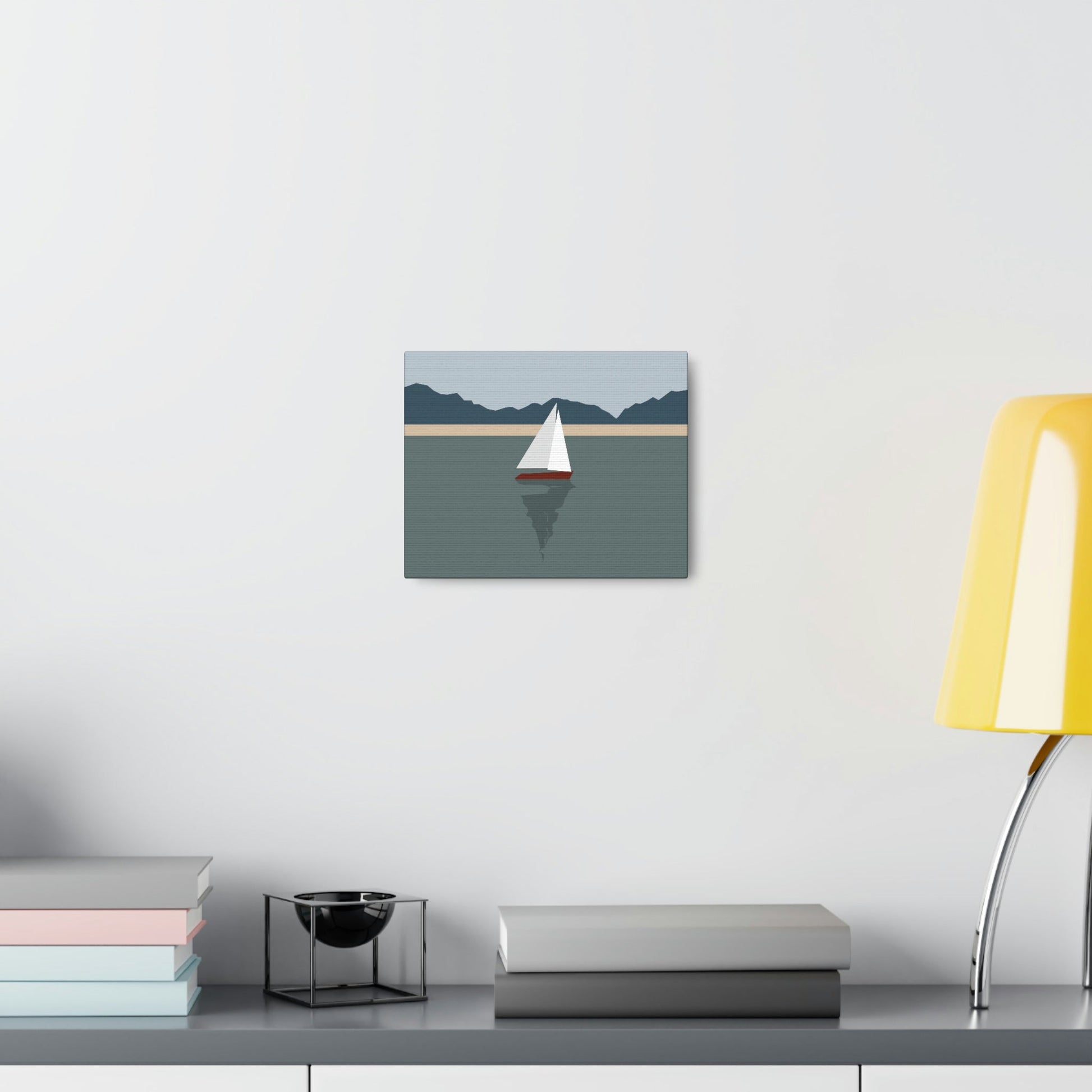 Sailboat Yacht Summertime Sea View Minimal Nature Aesthetic Classic Art Canvas Gallery Wraps Ichaku [Perfect Gifts Selection]