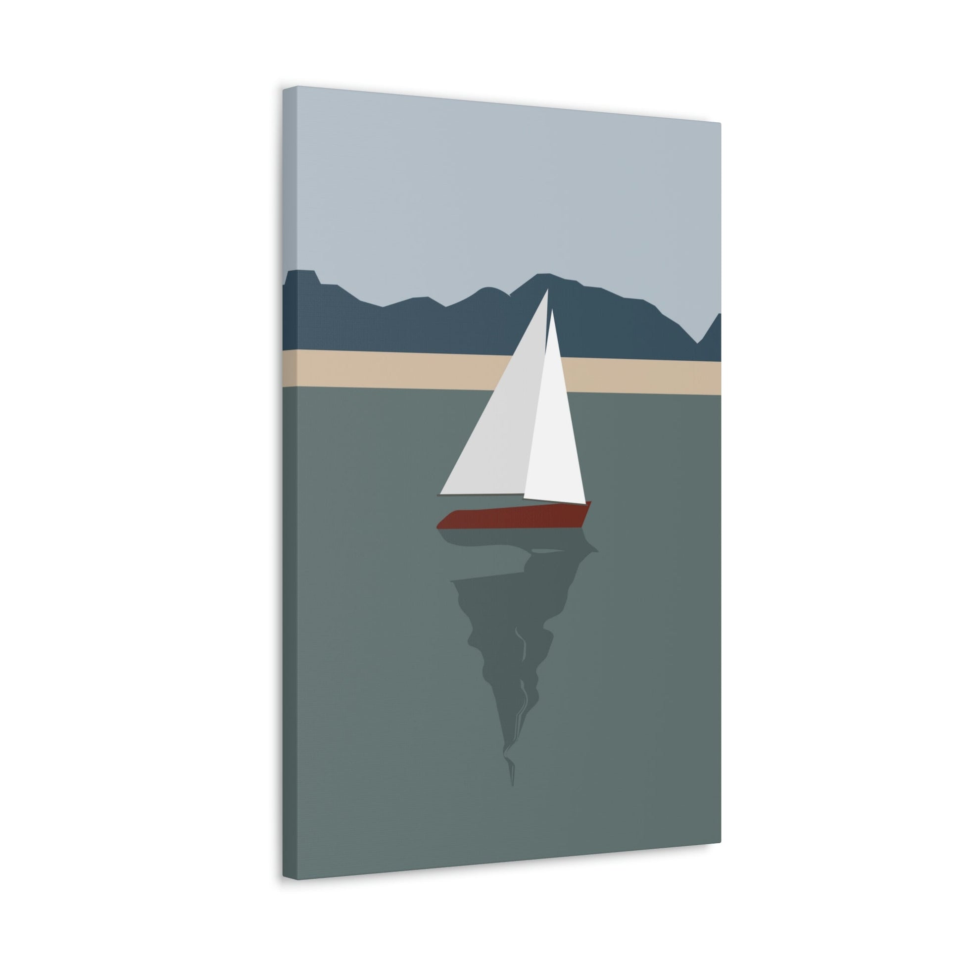 Sailboat Yacht Summertime Sea View Minimal Nature Aesthetic Classic Art Canvas Gallery Wraps Ichaku [Perfect Gifts Selection]