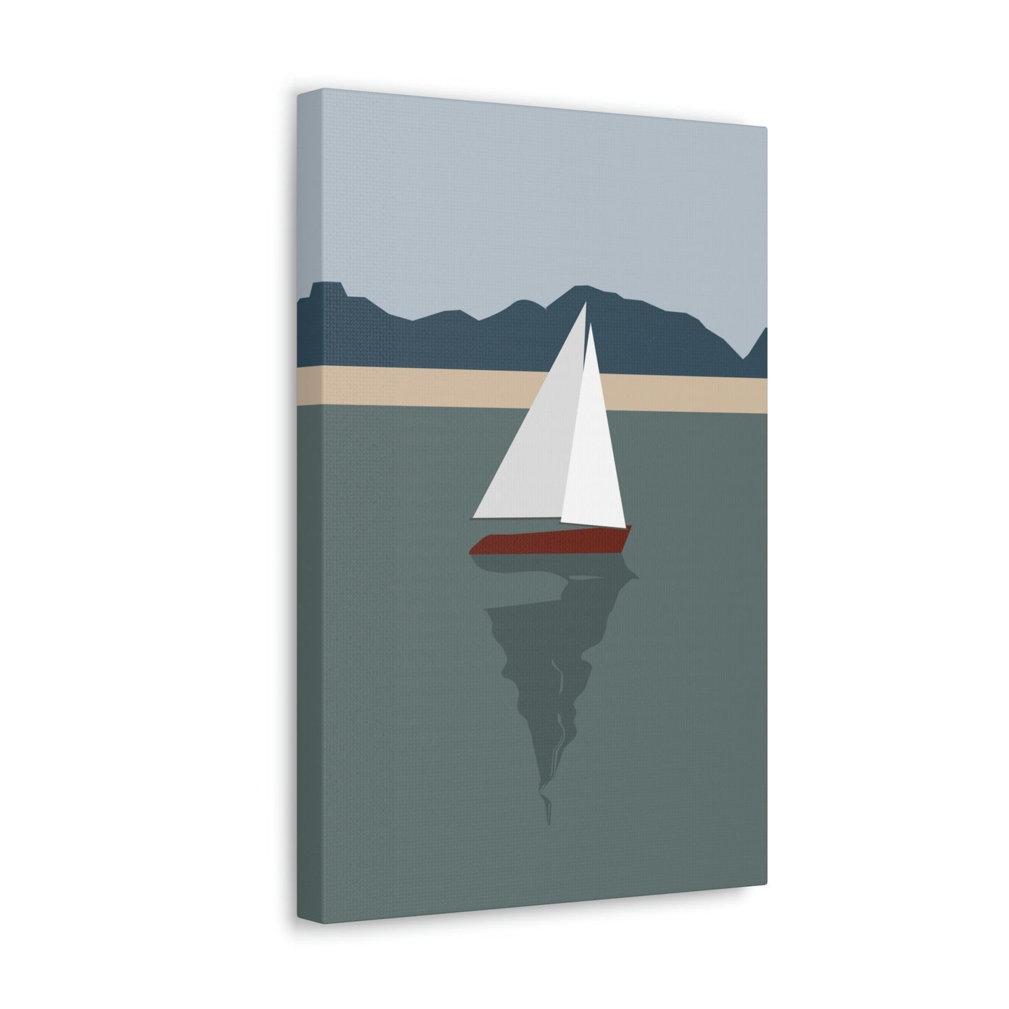 Sailboat Yacht Summertime Sea View Minimal Nature Aesthetic Classic Art Canvas Gallery Wraps Ichaku [Perfect Gifts Selection]