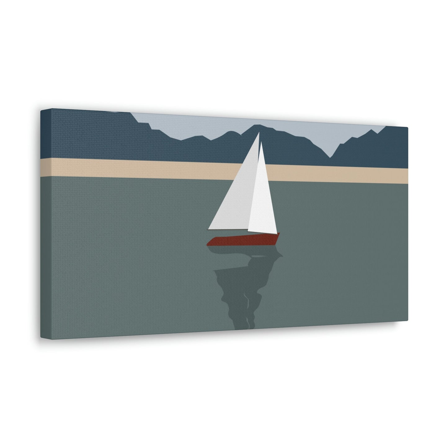 Sailboat Yacht Summertime Sea View Minimal Nature Aesthetic Classic Art Canvas Gallery Wraps Ichaku [Perfect Gifts Selection]