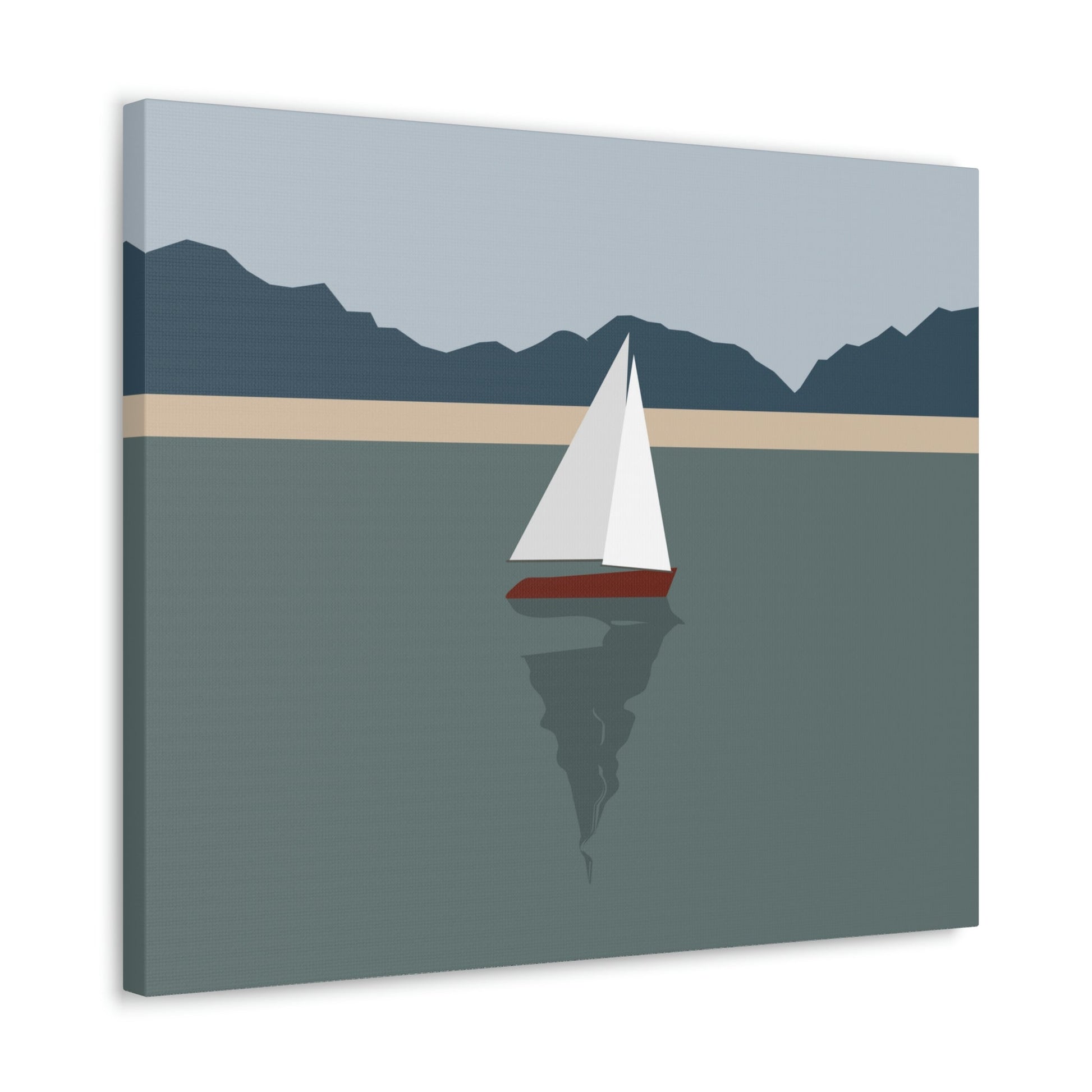 Sailboat Yacht Summertime Sea View Minimal Nature Aesthetic Classic Art Canvas Gallery Wraps Ichaku [Perfect Gifts Selection]