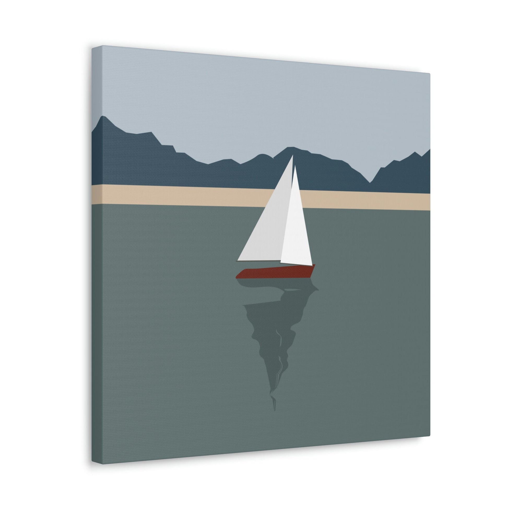 Sailboat Yacht Summertime Sea View Minimal Nature Aesthetic Classic Art Canvas Gallery Wraps Ichaku [Perfect Gifts Selection]