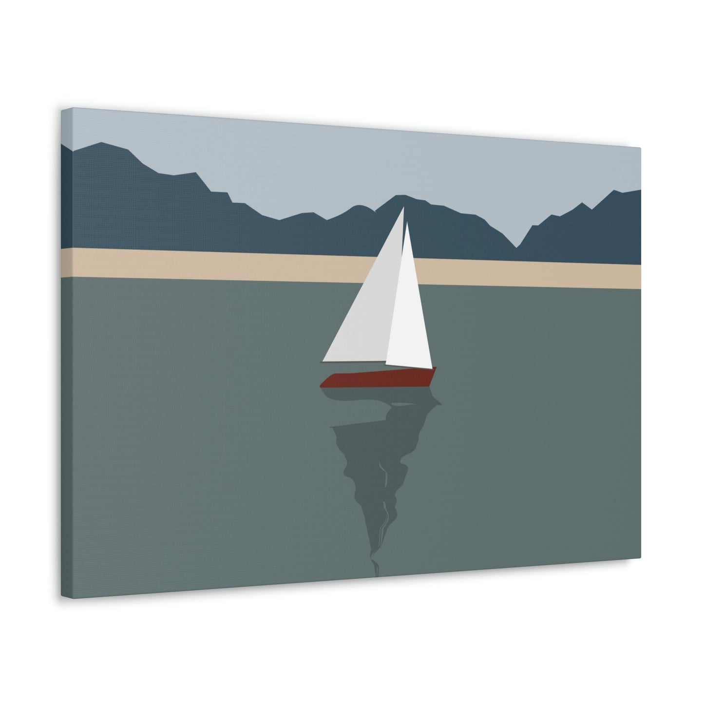 Sailboat Yacht Summertime Sea View Minimal Nature Aesthetic Classic Art Canvas Gallery Wraps Ichaku [Perfect Gifts Selection]