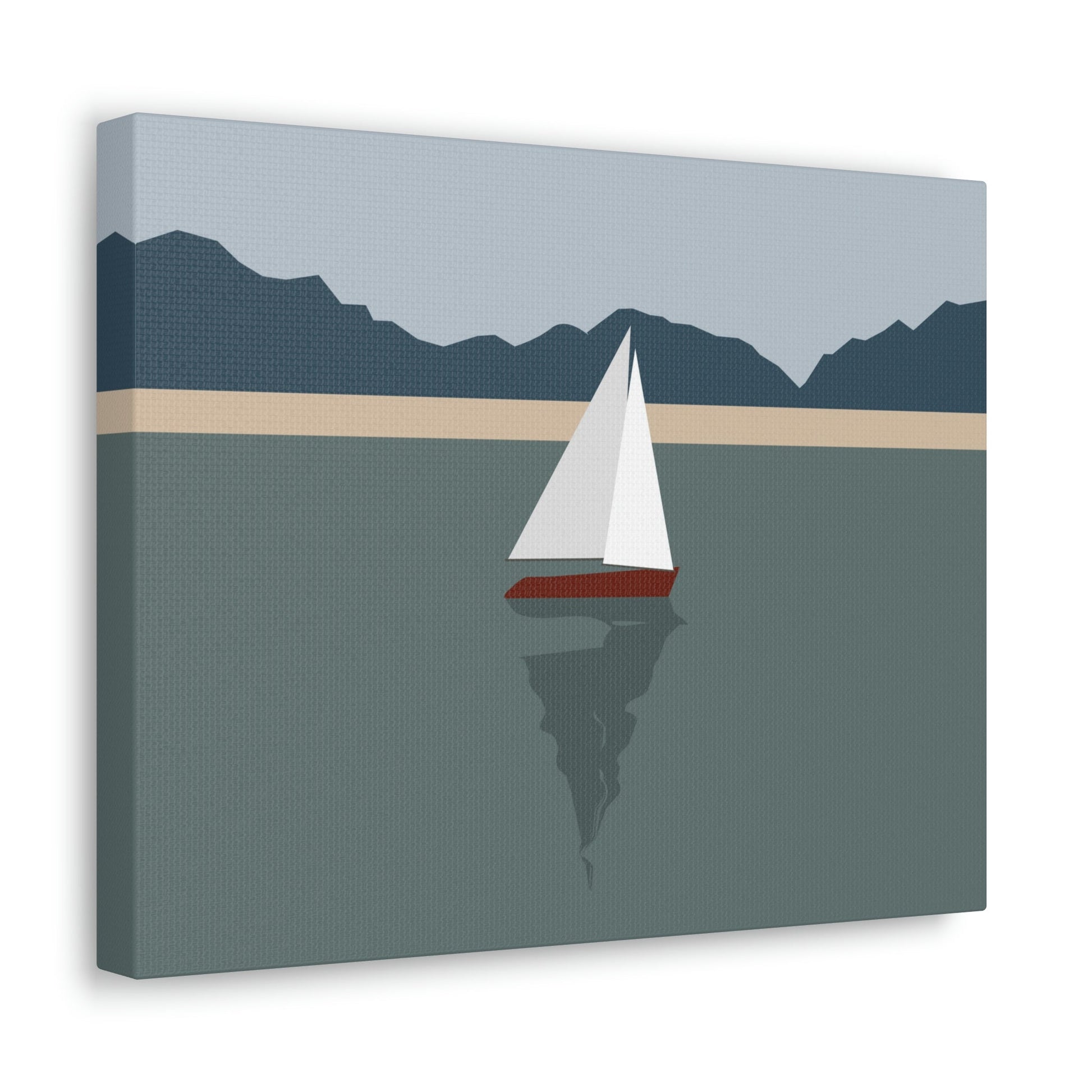 Sailboat Yacht Summertime Sea View Minimal Nature Aesthetic Classic Art Canvas Gallery Wraps Ichaku [Perfect Gifts Selection]