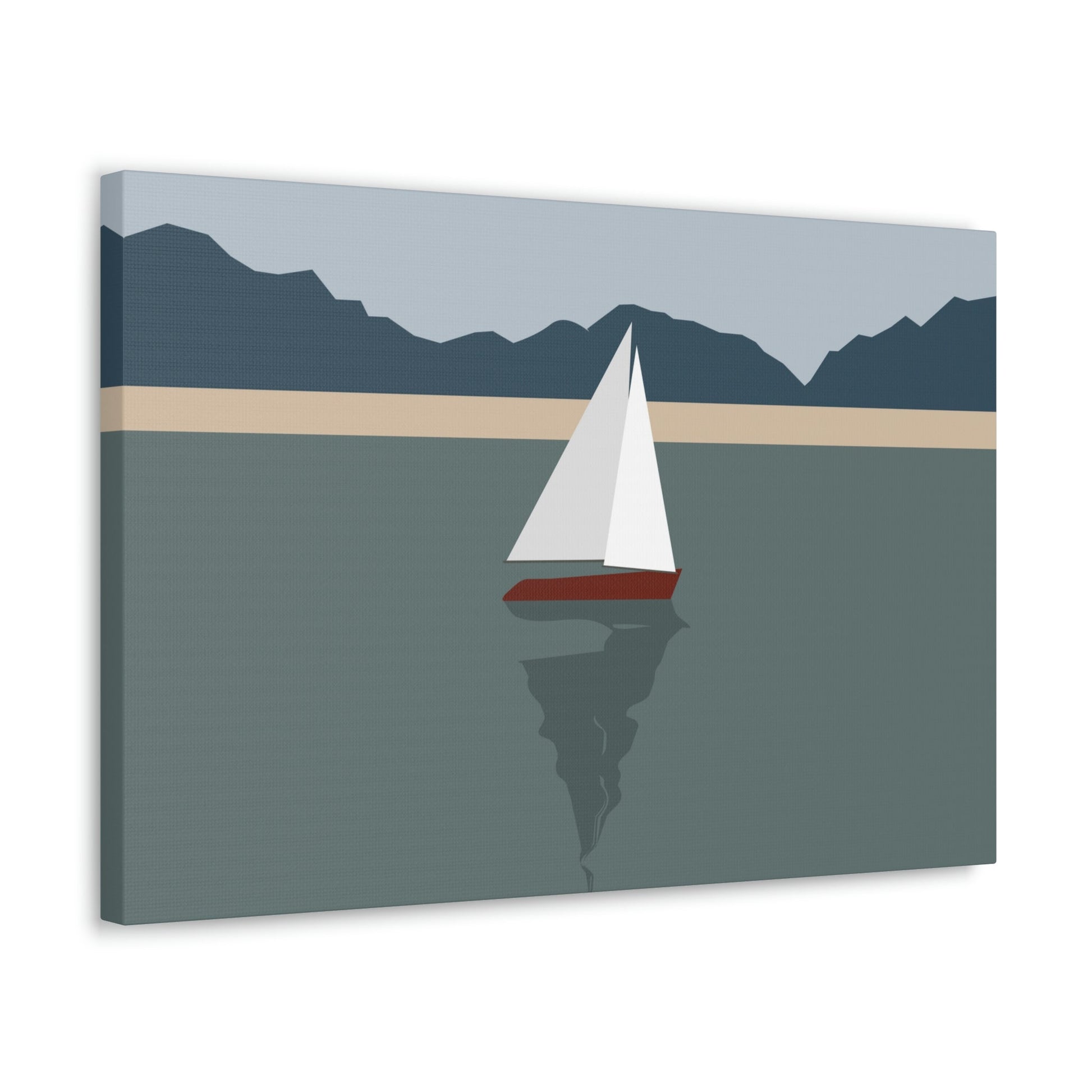 Sailboat Yacht Summertime Sea View Minimal Nature Aesthetic Classic Art Canvas Gallery Wraps Ichaku [Perfect Gifts Selection]