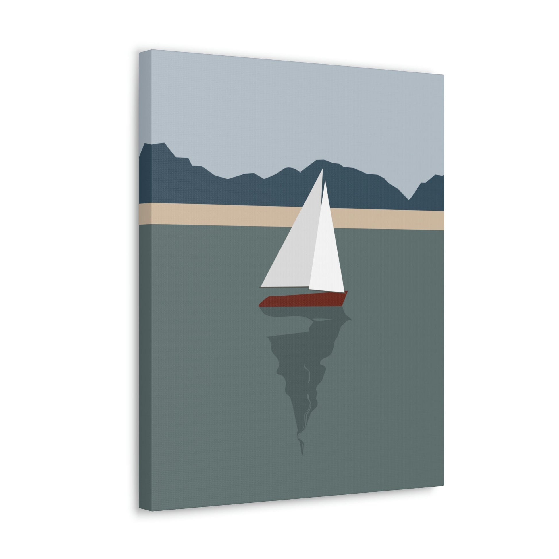 Sailboat Yacht Summertime Sea View Minimal Nature Aesthetic Classic Art Canvas Gallery Wraps Ichaku [Perfect Gifts Selection]