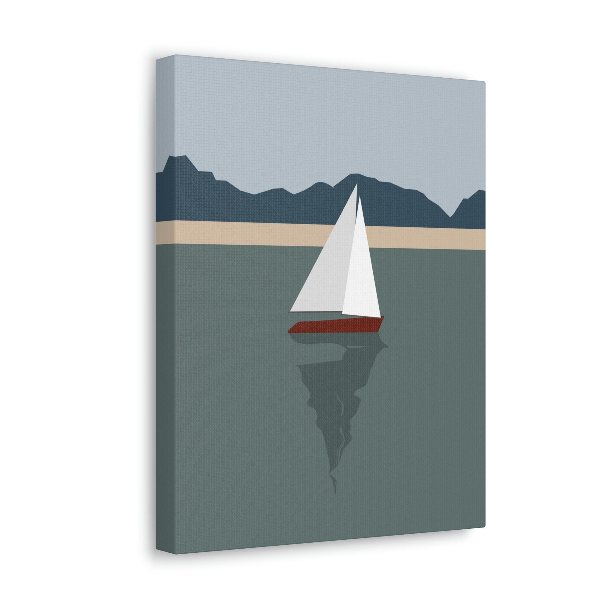 Sailboat Yacht Summertime Sea View Minimal Nature Aesthetic Classic Art Canvas Gallery Wraps Ichaku [Perfect Gifts Selection]