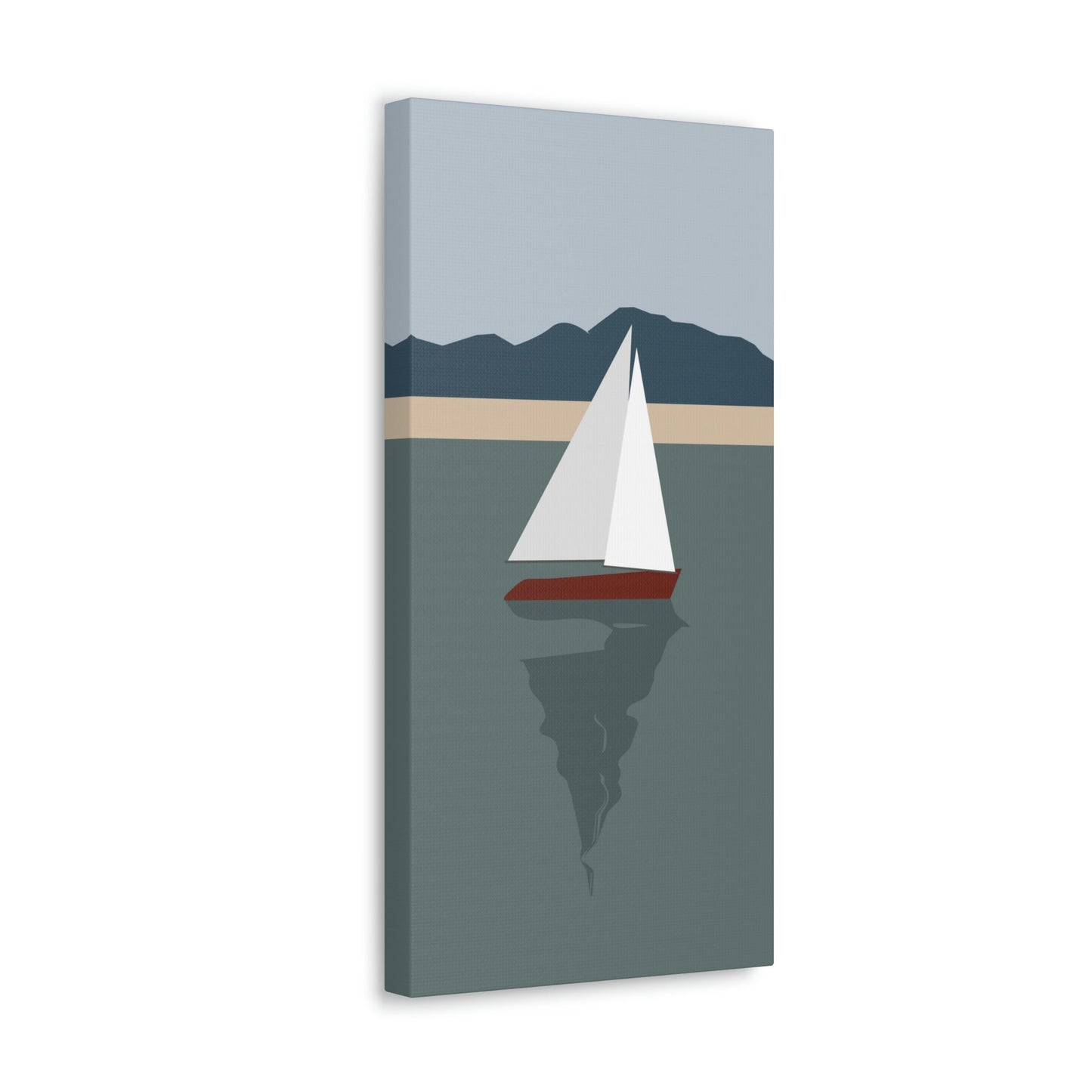 Sailboat Yacht Summertime Sea View Minimal Nature Aesthetic Classic Art Canvas Gallery Wraps Ichaku [Perfect Gifts Selection]