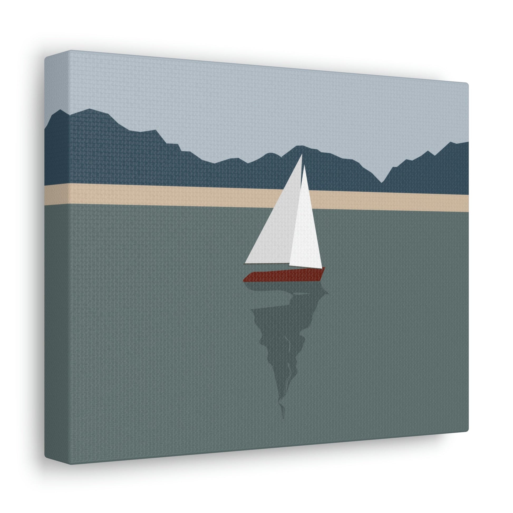 Sailboat Yacht Summertime Sea View Minimal Nature Aesthetic Classic Art Canvas Gallery Wraps Ichaku [Perfect Gifts Selection]