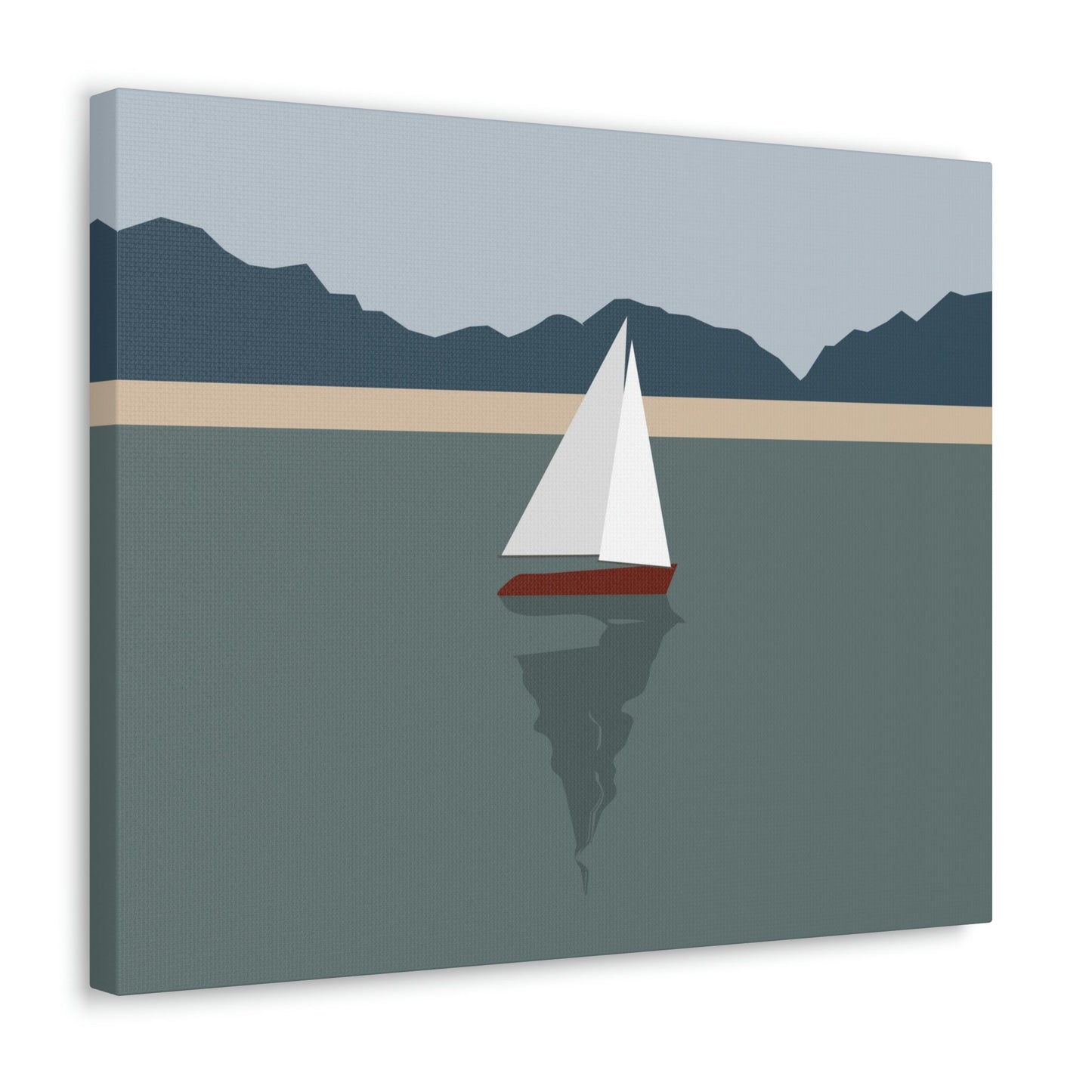 Sailboat Yacht Summertime Sea View Minimal Nature Aesthetic Classic Art Canvas Gallery Wraps Ichaku [Perfect Gifts Selection]